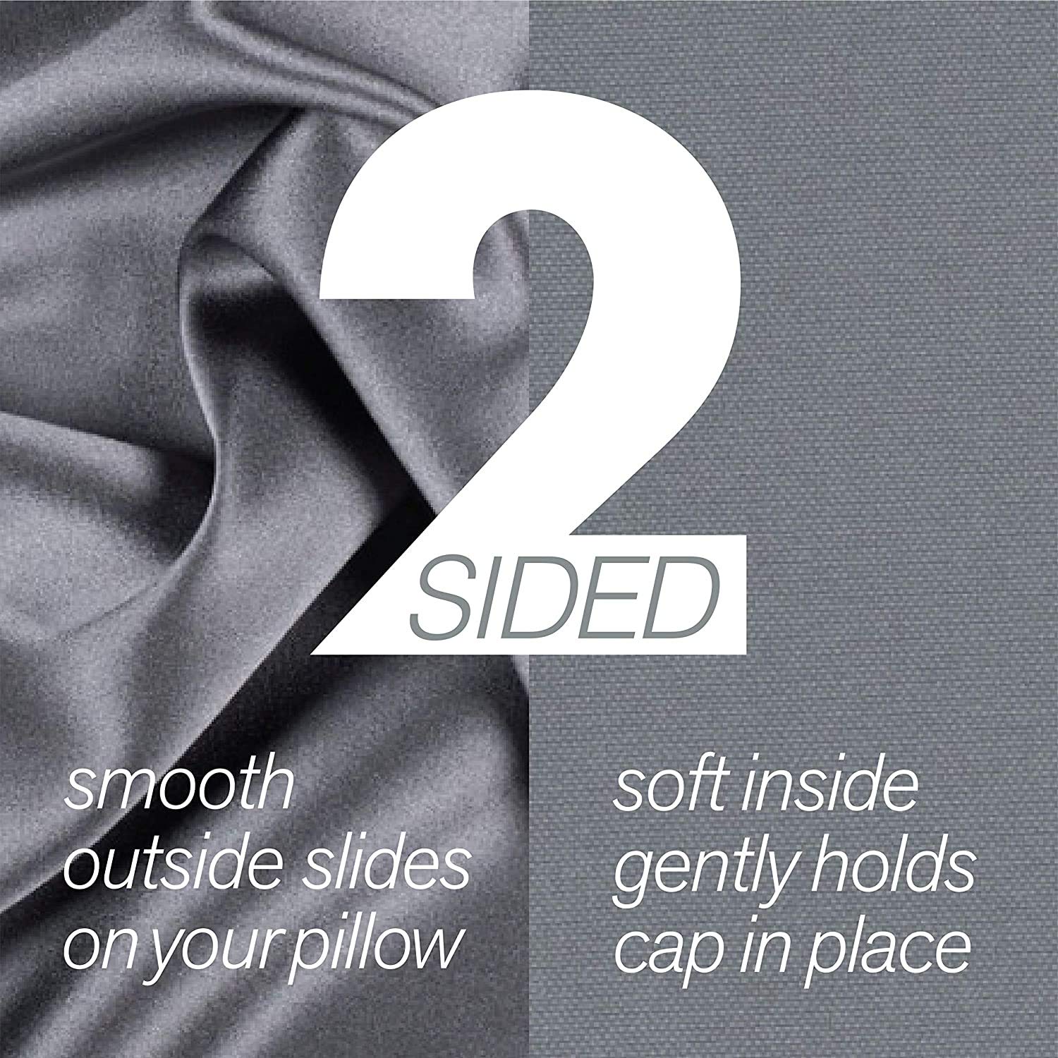 Stay on Satin Anti-Breakage Large Sleep Bonnet with Infused Hair Conditioners, Black