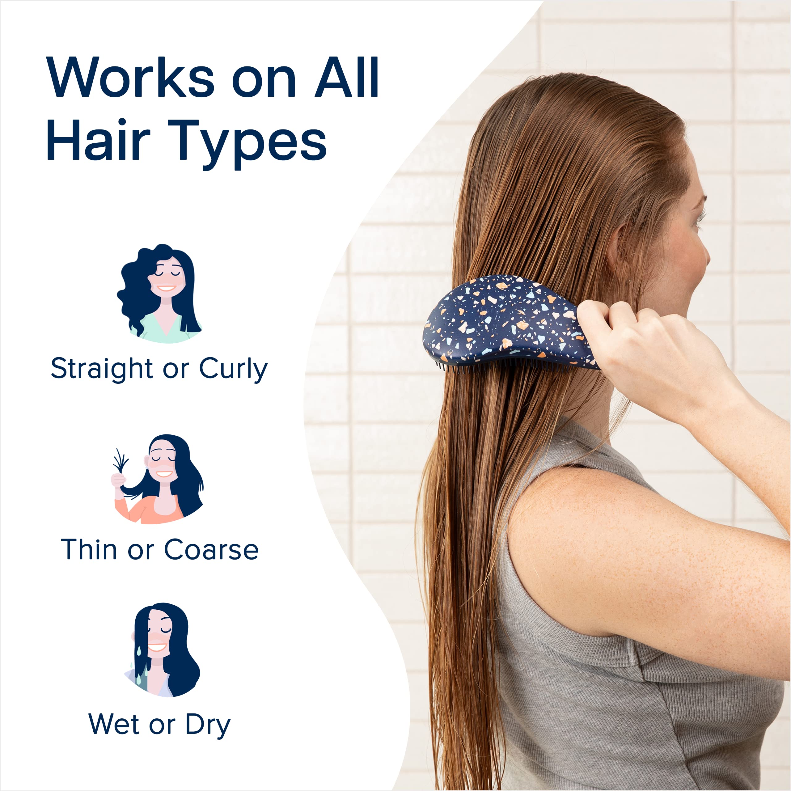 Crave Naturals Glide Thru Detangling Hair Brushes For Adults & Kids Hair - Detangler Hairbrush For Natural, Curly, Straight, Wet