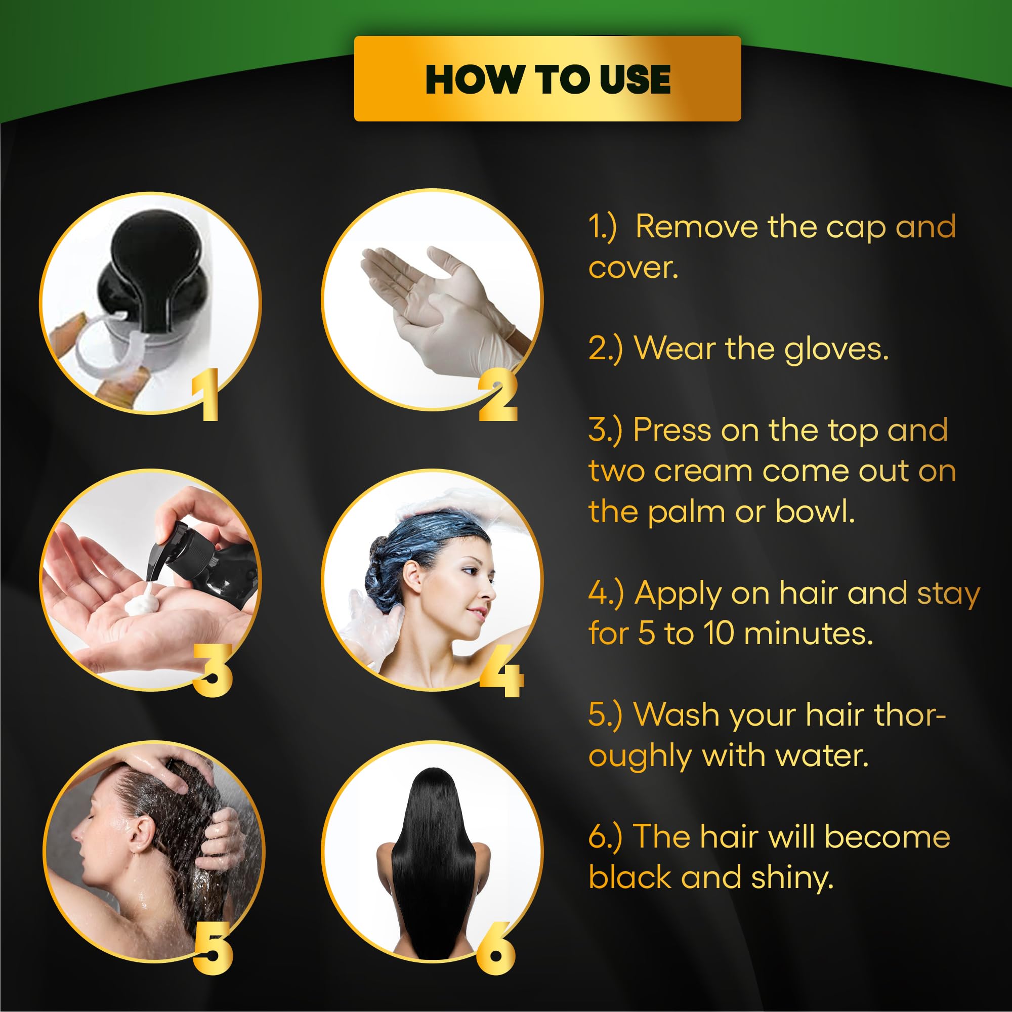 BIOgREEN ROOTS 200 ml Natural Black Hair color Shampoo With Herbals - Black Shampoo for grey Hair - covers gray Hair in 10 Minut
