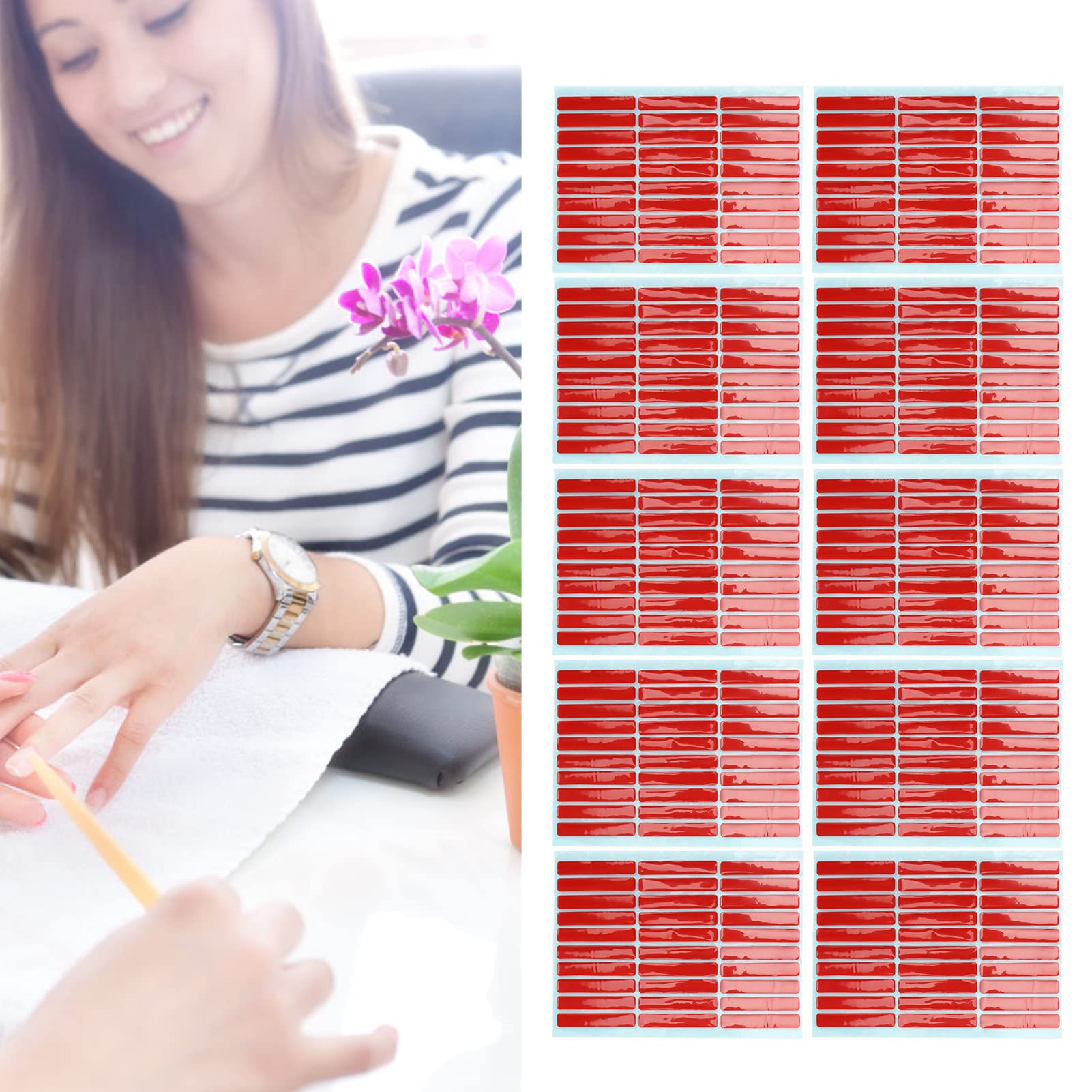 Yuyte Nail Art Mounting Tape, 10 Sheet Transparent Adhesive Tape For Nail Tip Display, Home And Salon Use