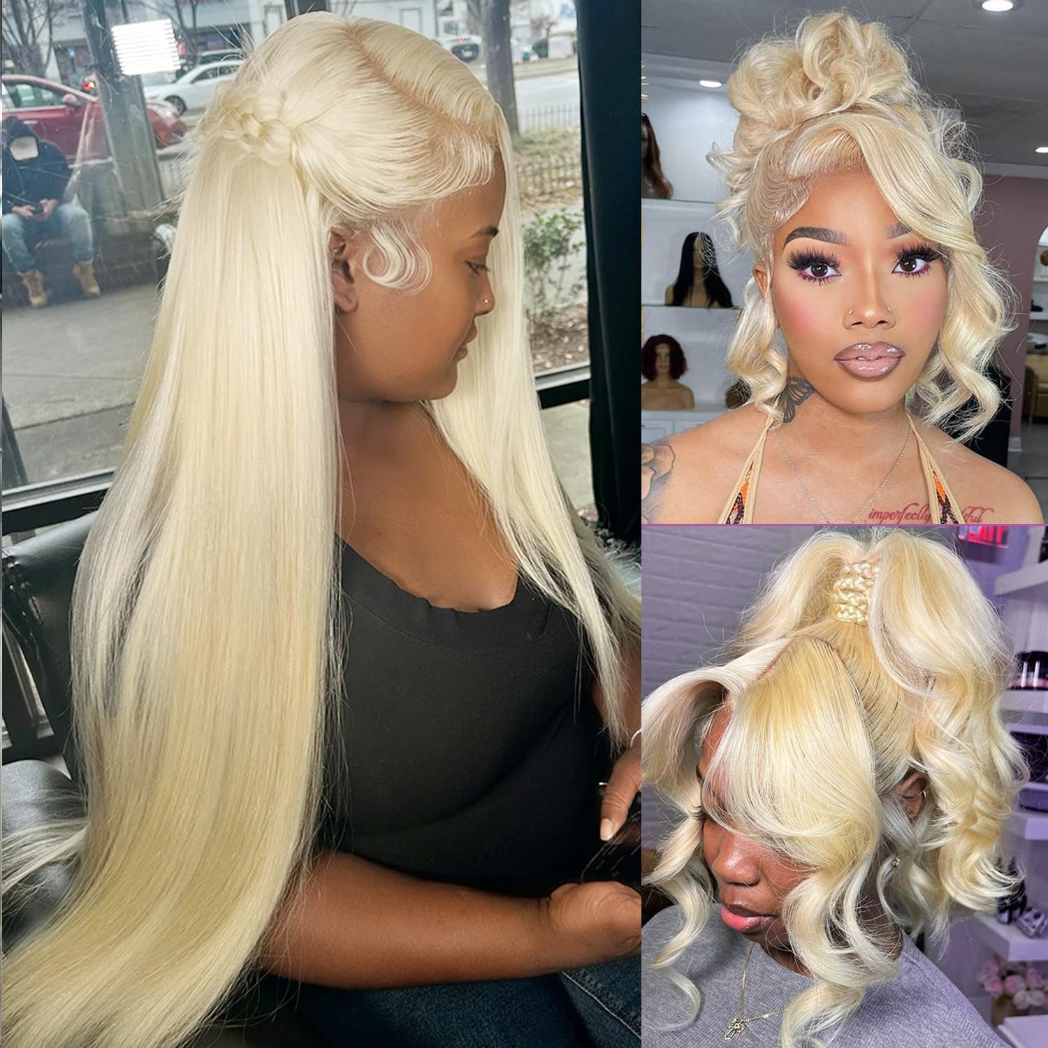Alielaine 360 Lace Front Wigs Human Hair 613 long Lace Front Wig Human Hair straight Full Lace Human Hair Wigs 200 Density HD La