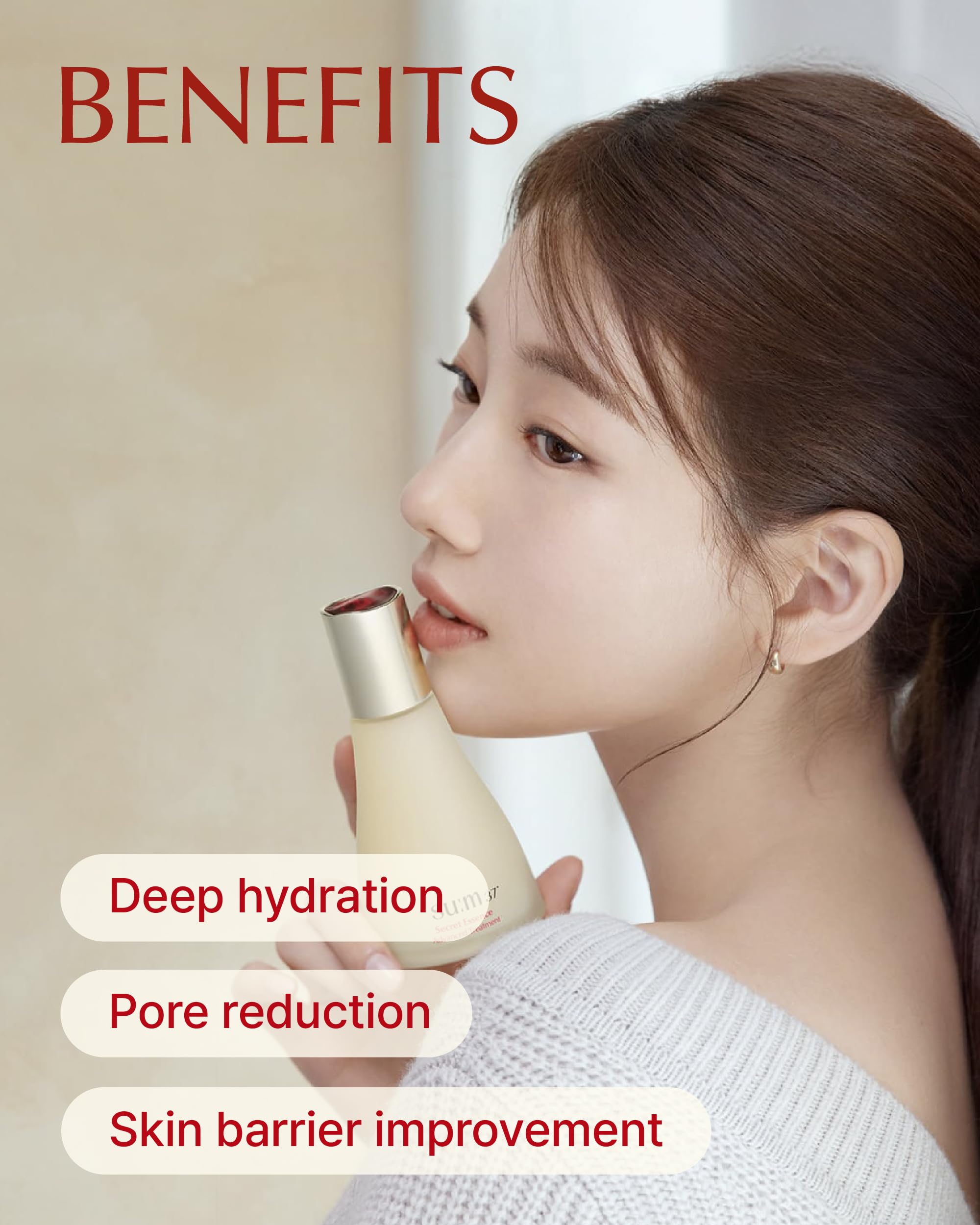 Su:M Secret Essence (2.71 Fl Oz) - Hydrating Serum For Skin Barrier, Elasticity, Radiance & Texture Enhancement. Korean Skin Car