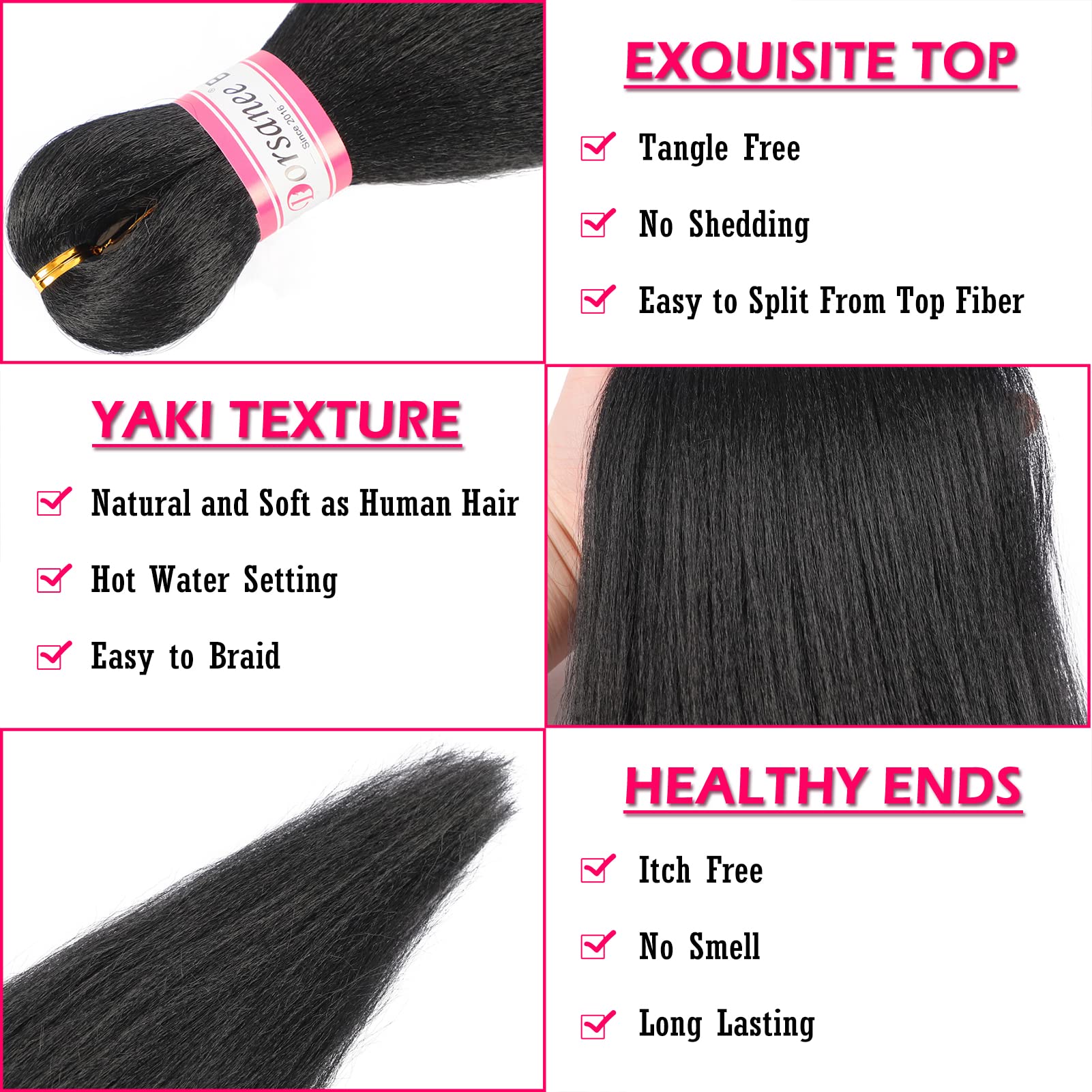 Pre Stretched Braiding Hair 8 Packs 30 Inch Long Professional Hair For Braiding Easy To Twist Crochet Braids Hot Water Setting Y