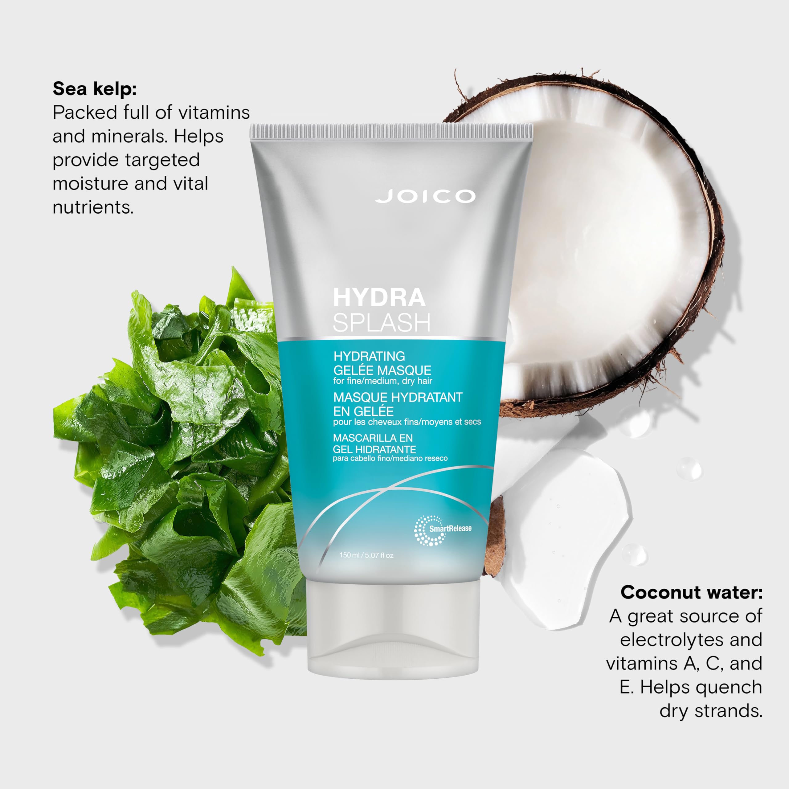 Joico Hydrasplash Hydrating Gel   E Masque | For Fine, Medium, Dry Hair | Replenish Hydration | Boost Shine | With Sea Kelp & Co