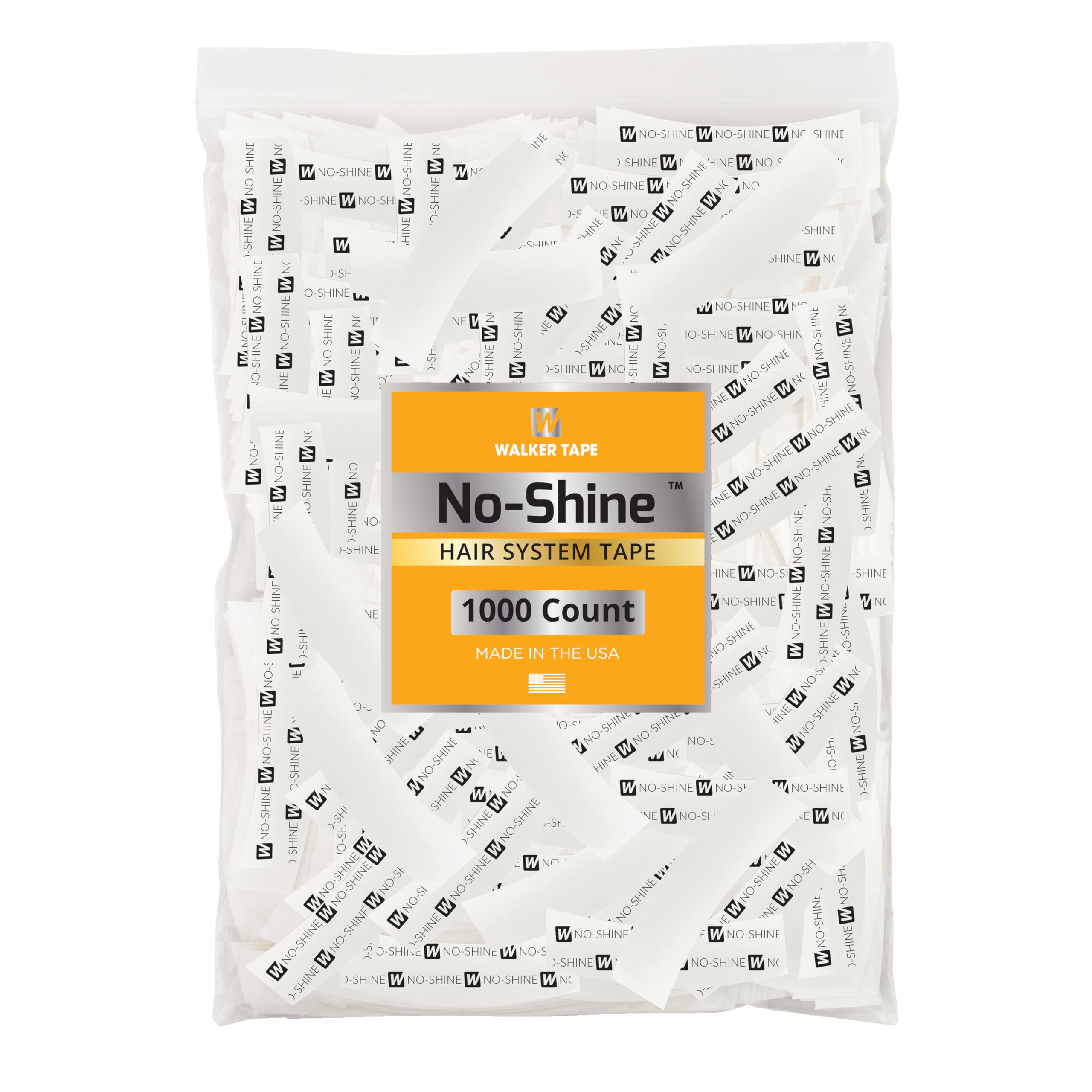 Walker Tape No-Shine C Contour 1000 Pieces for Wig Installs, Lace Systems, Toupee Applications, Hair Tape Prep and Adhesive Stri