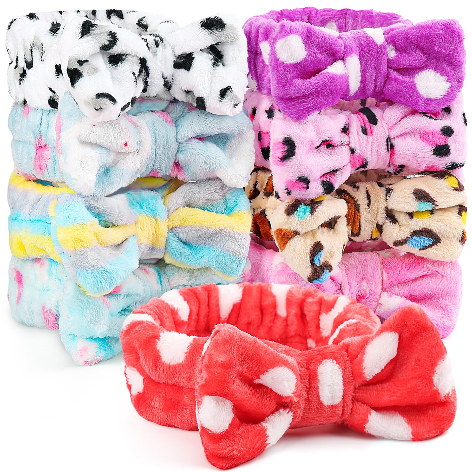 Teenitor Spa Headbands - 9Pcs Cute Bow Headbands For Women, Skincare And Makeup, Washing Face