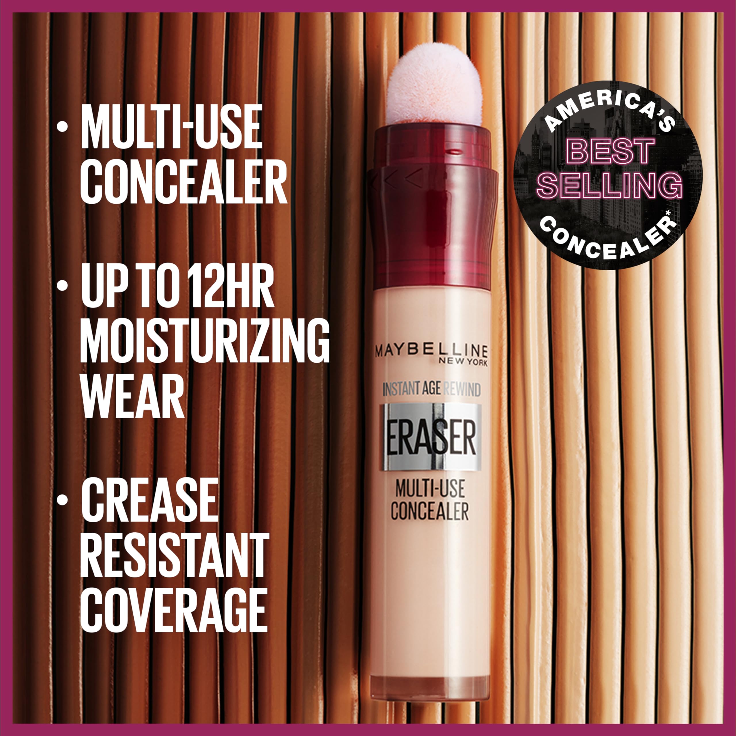 Maybelline Instant Age Rewind Eraser Concealer, 148 - 0.2 Fl Oz, Multi-Use for Dark Circles, Treatment & Coverage, Packaging May Vary