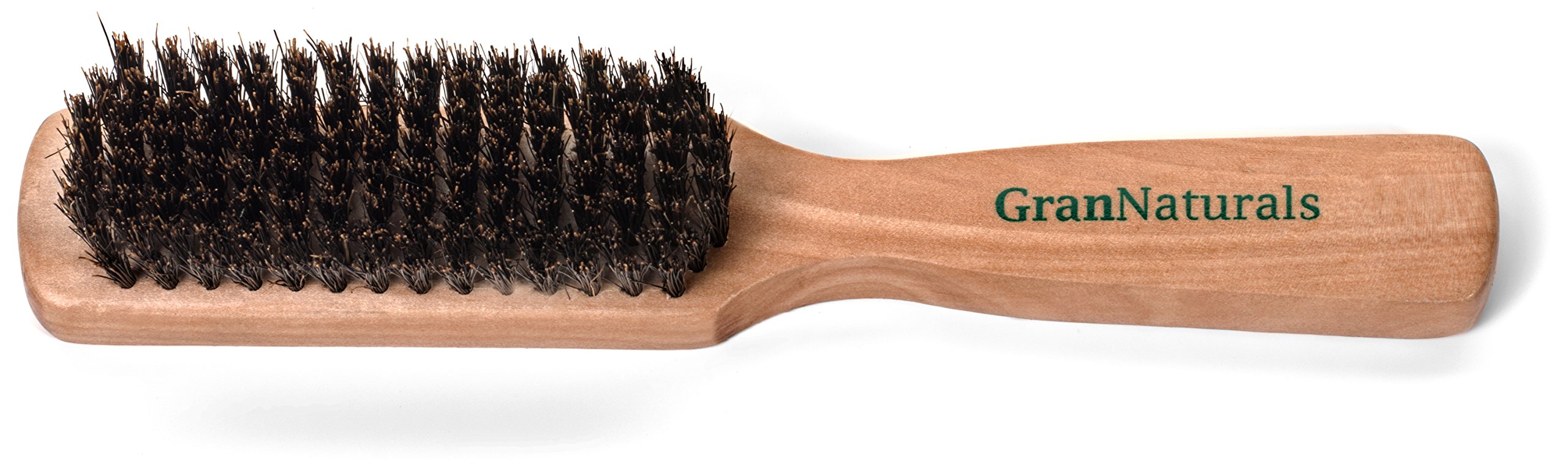 GranNaturals Boar Bristle Hair Brush - Wooden Club Style for Men, Ideal for Fine to Thick Hair - Brown, 1 Count