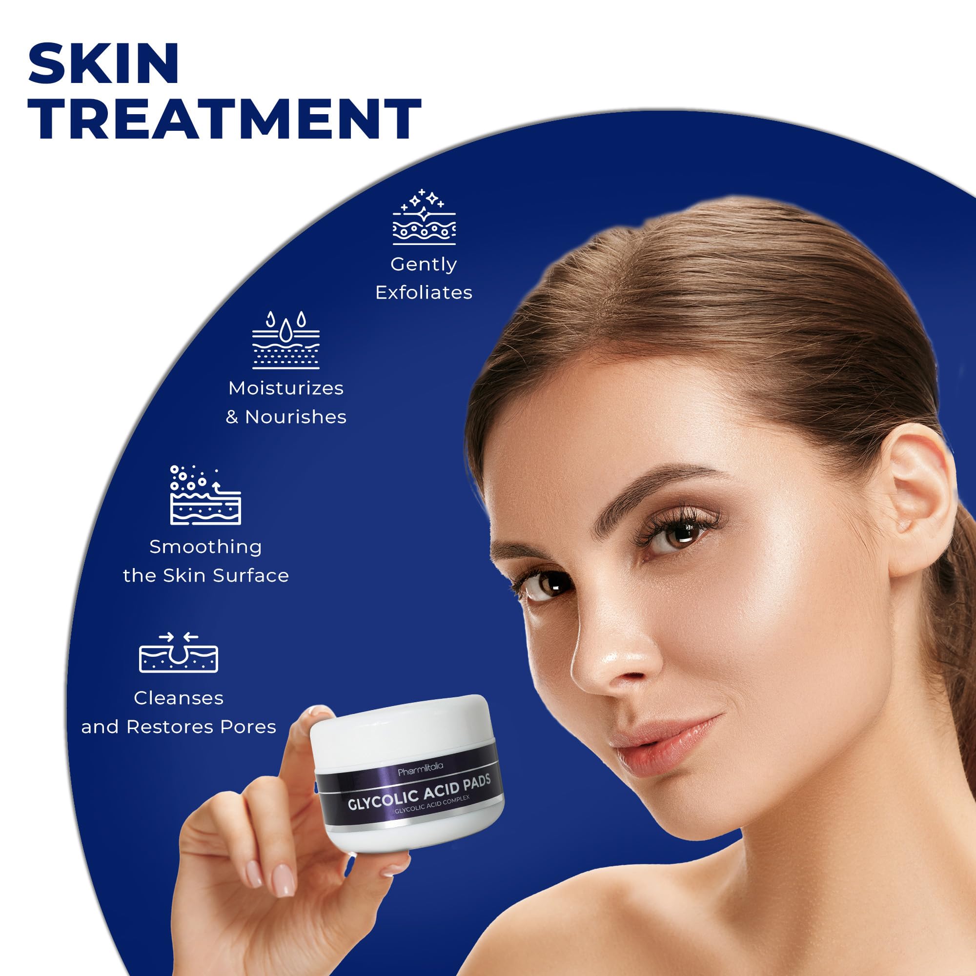 Glycolic Acid Pads For Face - 35% Glycolic Acid Resurfacing Peel Pads For Smoother Skin - Exfoliating Pads For Face And Body - T