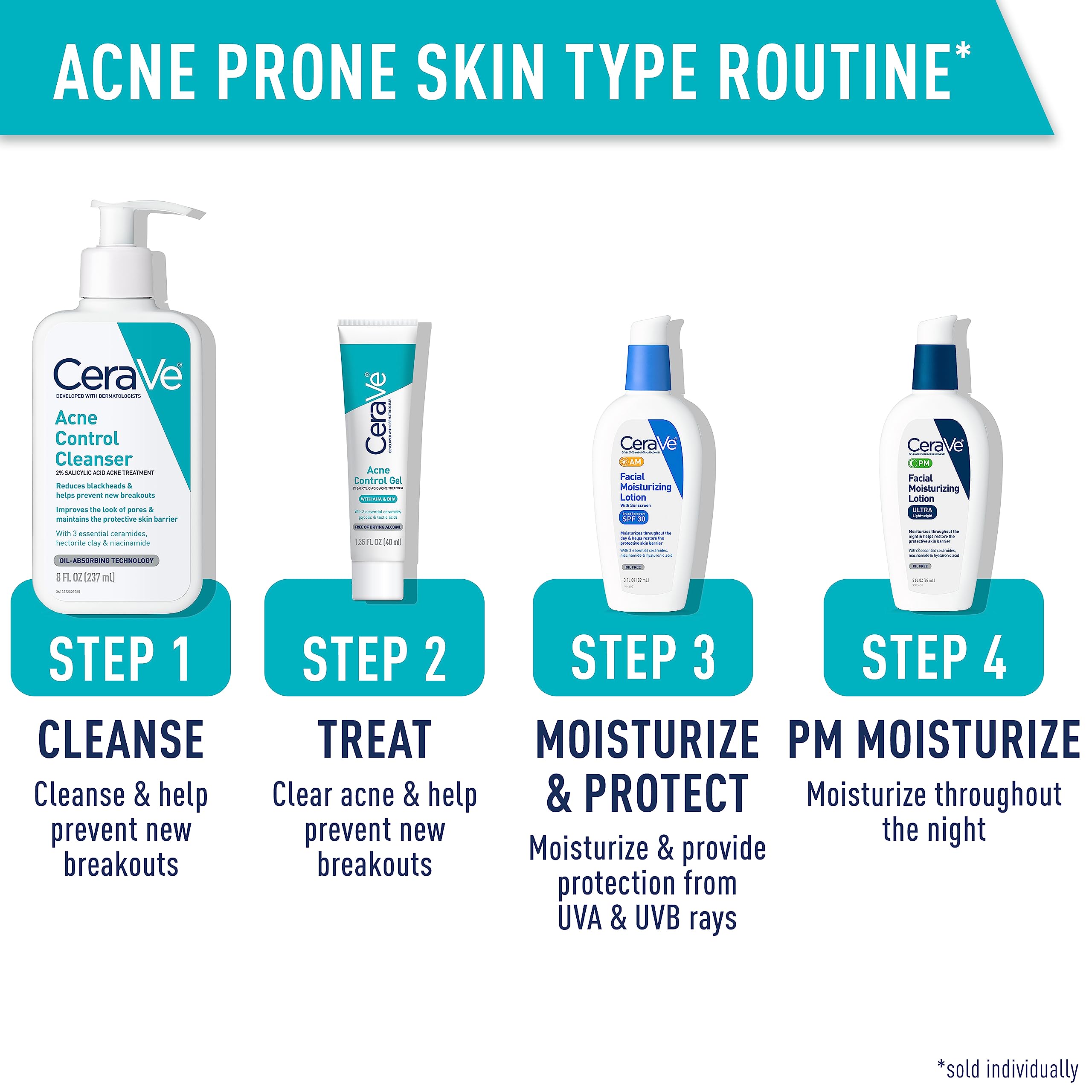 Cerave 2% Salicylic Acid Acne Face Wash - Purifying Clay Cleanser For Oily Skin