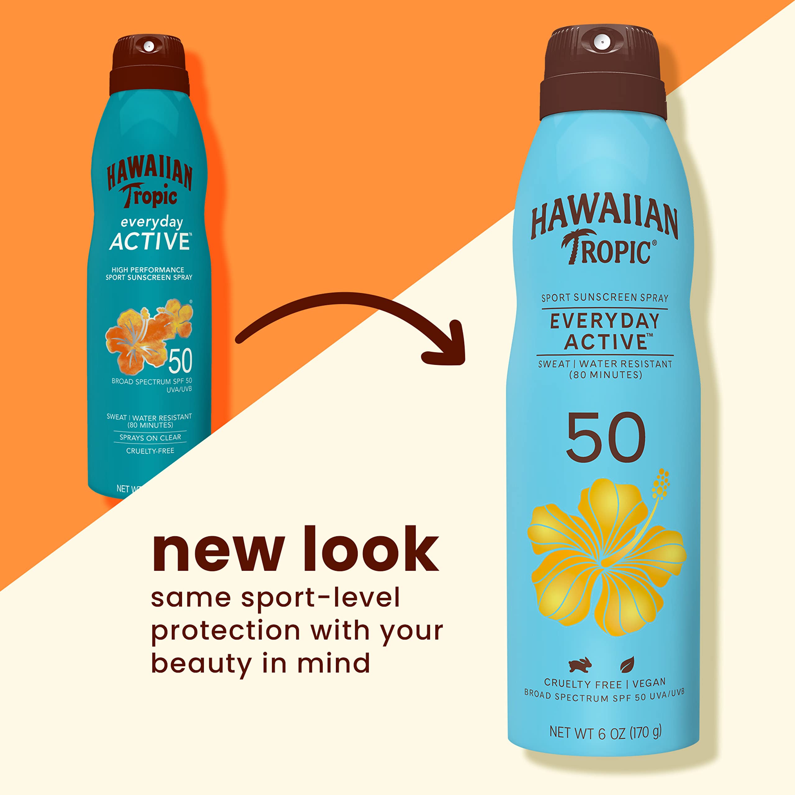 Hawaiian Tropic Everyday Active Clear Spray Sunscreen Spf 50, 6Oz  Hawaiian Tropic Sunscreen Spf 50, Sunblock, Oxybenzone Free S