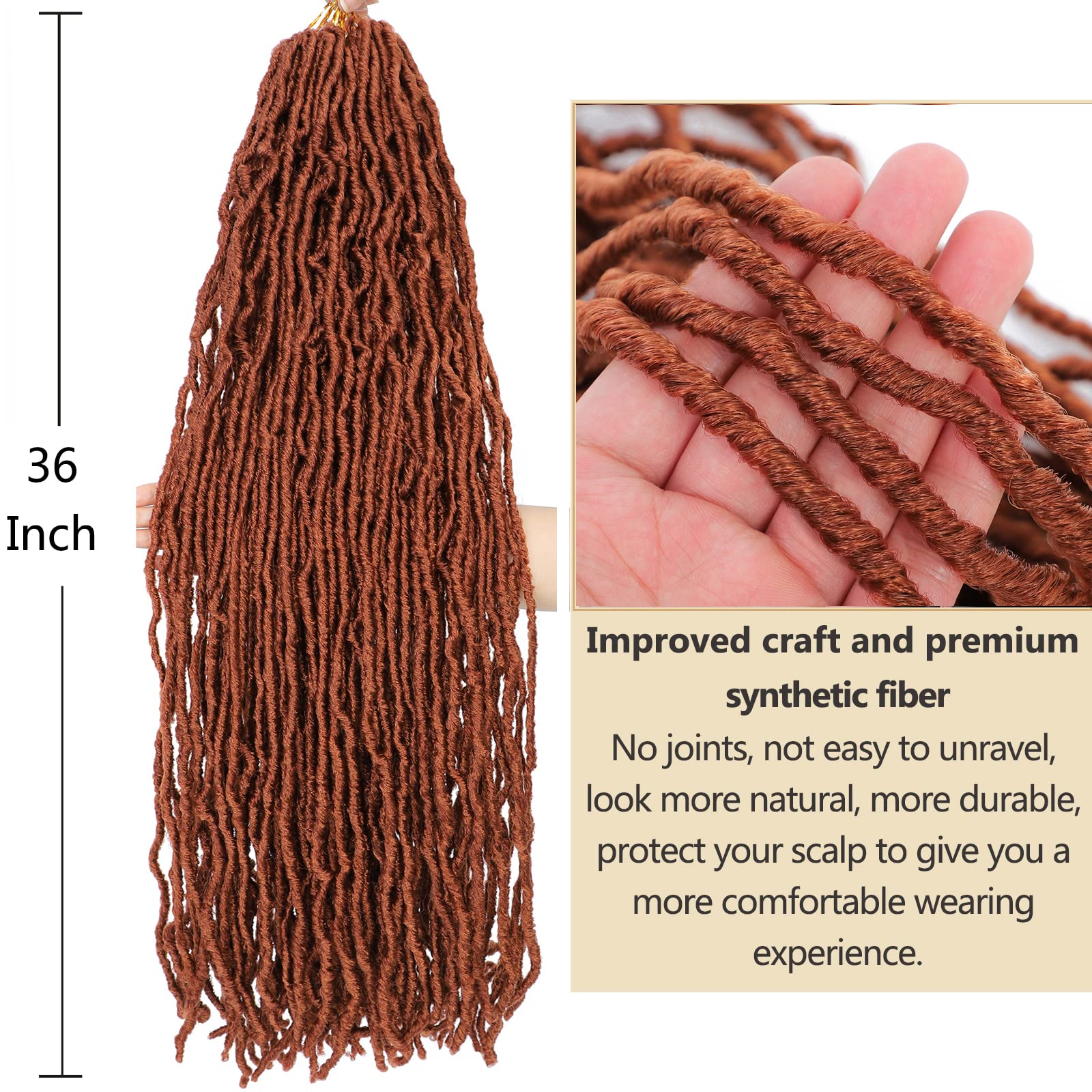 Faux Locs Crochet Hair Soft Locs 36 Inch 7 Packs Long Black Crochet Locs For Natural Butterfly Locs Crochet Hair For Women Synth