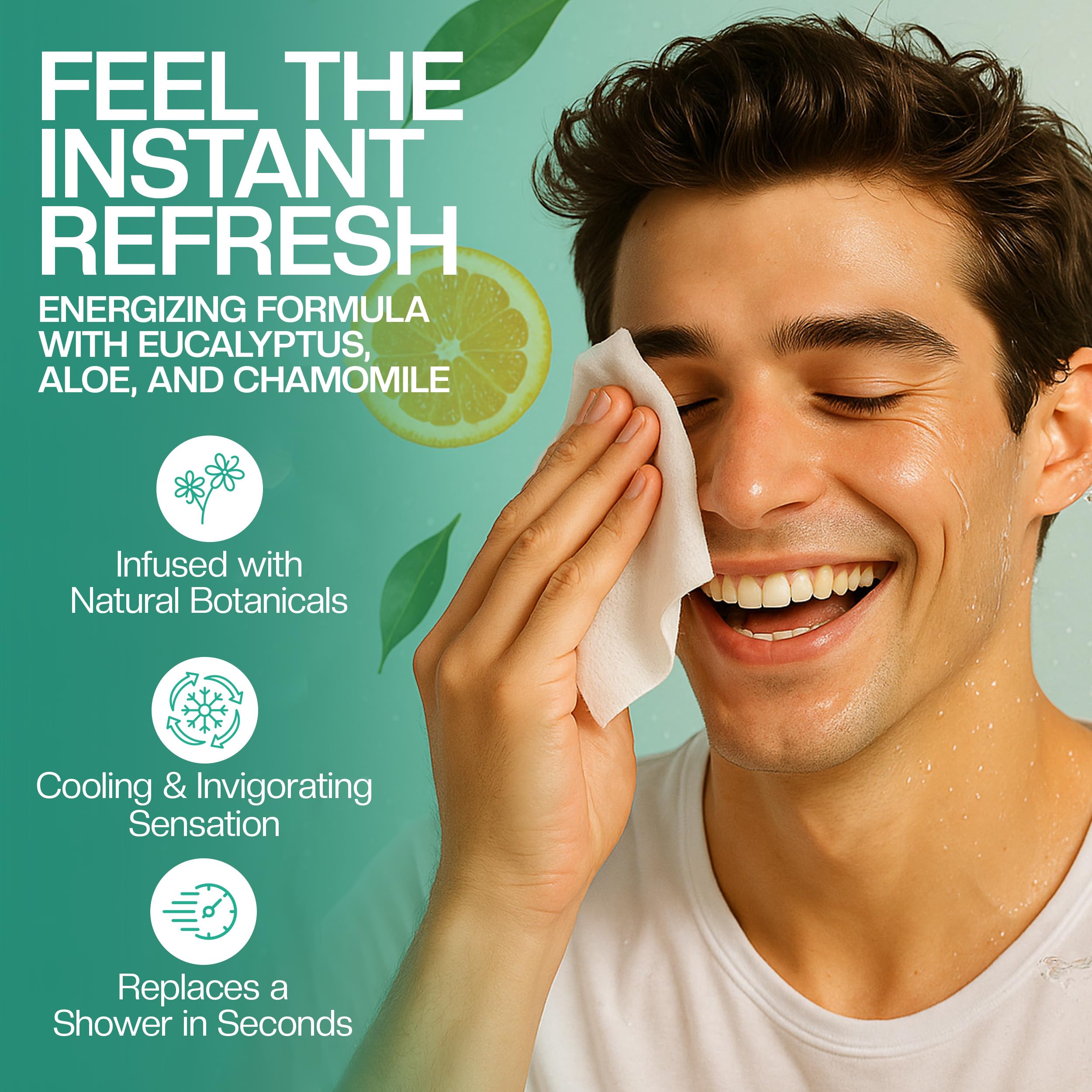 The Nobleman 4-Pack Face + Body Cleansing Wipes: 4 Post Workout Packs with Eucalyptus and Vitamin C (120 Ct.)
