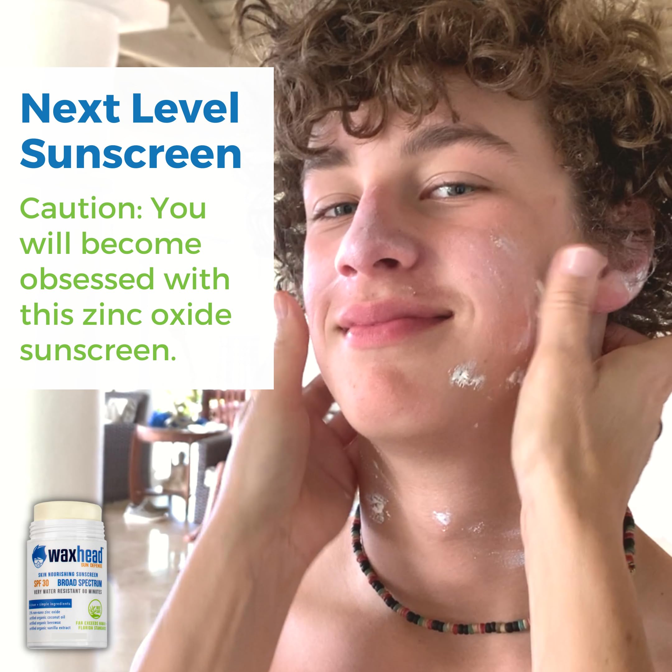 Waxhead Coral Reef Safe Sunscreen Stick - Zinc Oxide Sunscreen, Tattoo Sunscreen Stick Mineral Sunscreen Face Sunscreen Stick, B