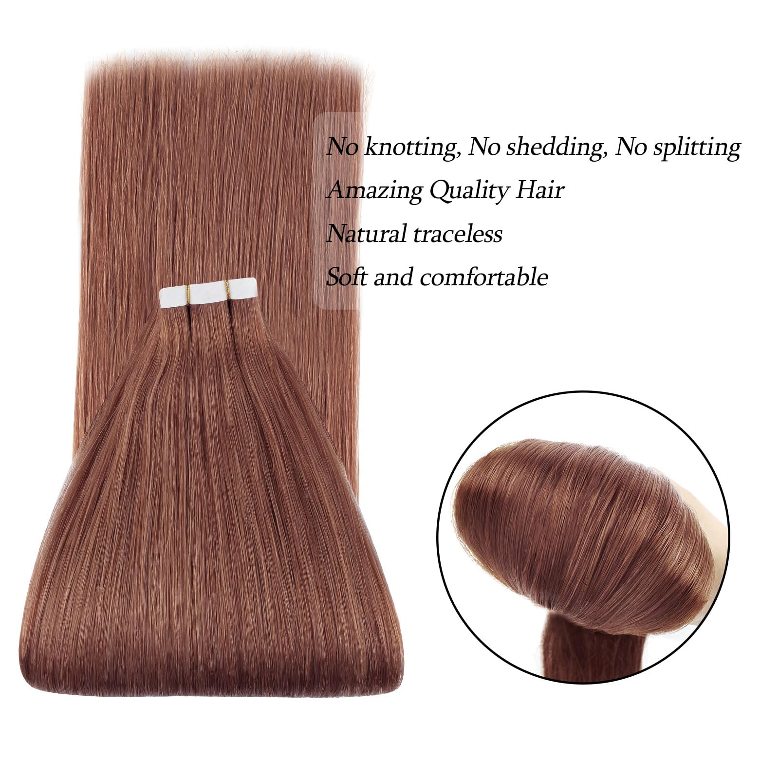 Abh Amazingbeauty Hair Semi-Permanent Real Remi Remy Human Tape In Hair 50G 20Pcs Skin Weft Taped Invisible Seamless Reusable Au