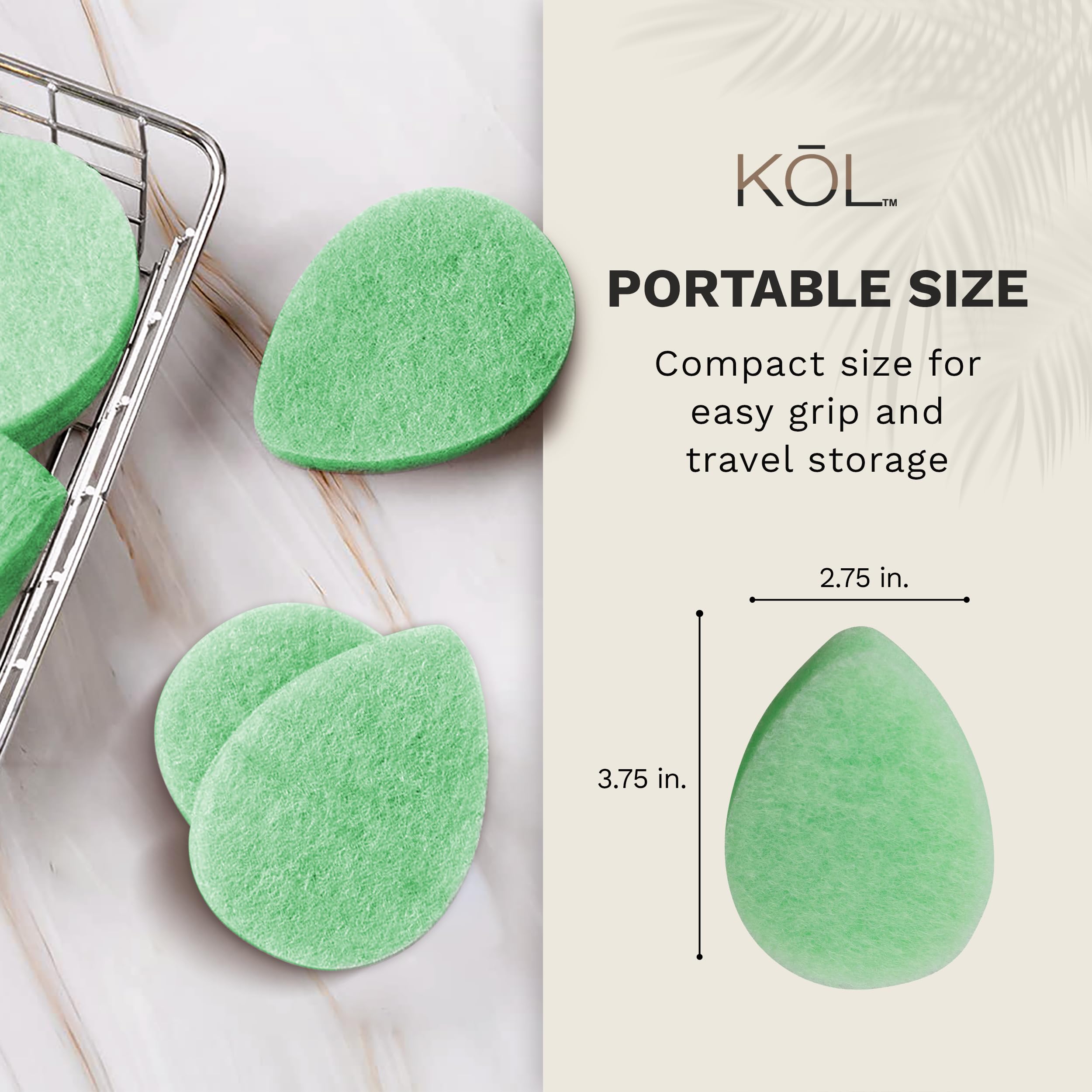 Kol Face Scrubber, Cucumber Infused Exfoliating Facial Cleansing Pads, Disposable Exfoliator Face Sponge For Daily Face Cleaning