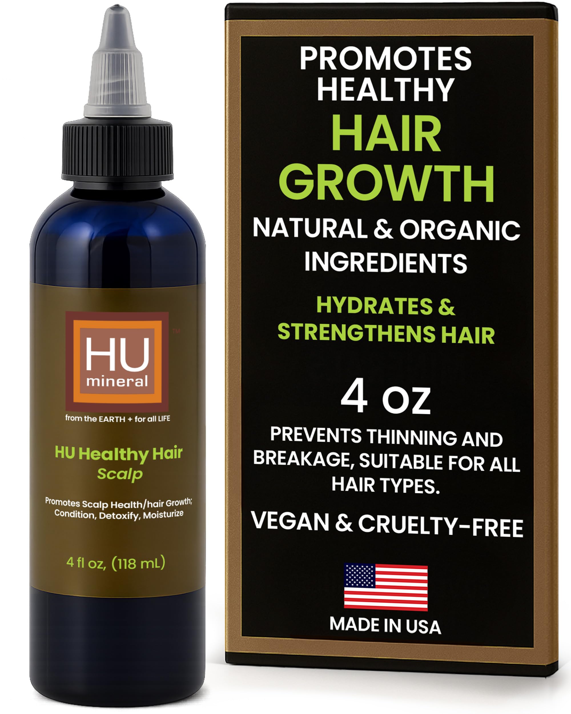 HUmineral Hair & Scalp Oil for hair growth, 4oz