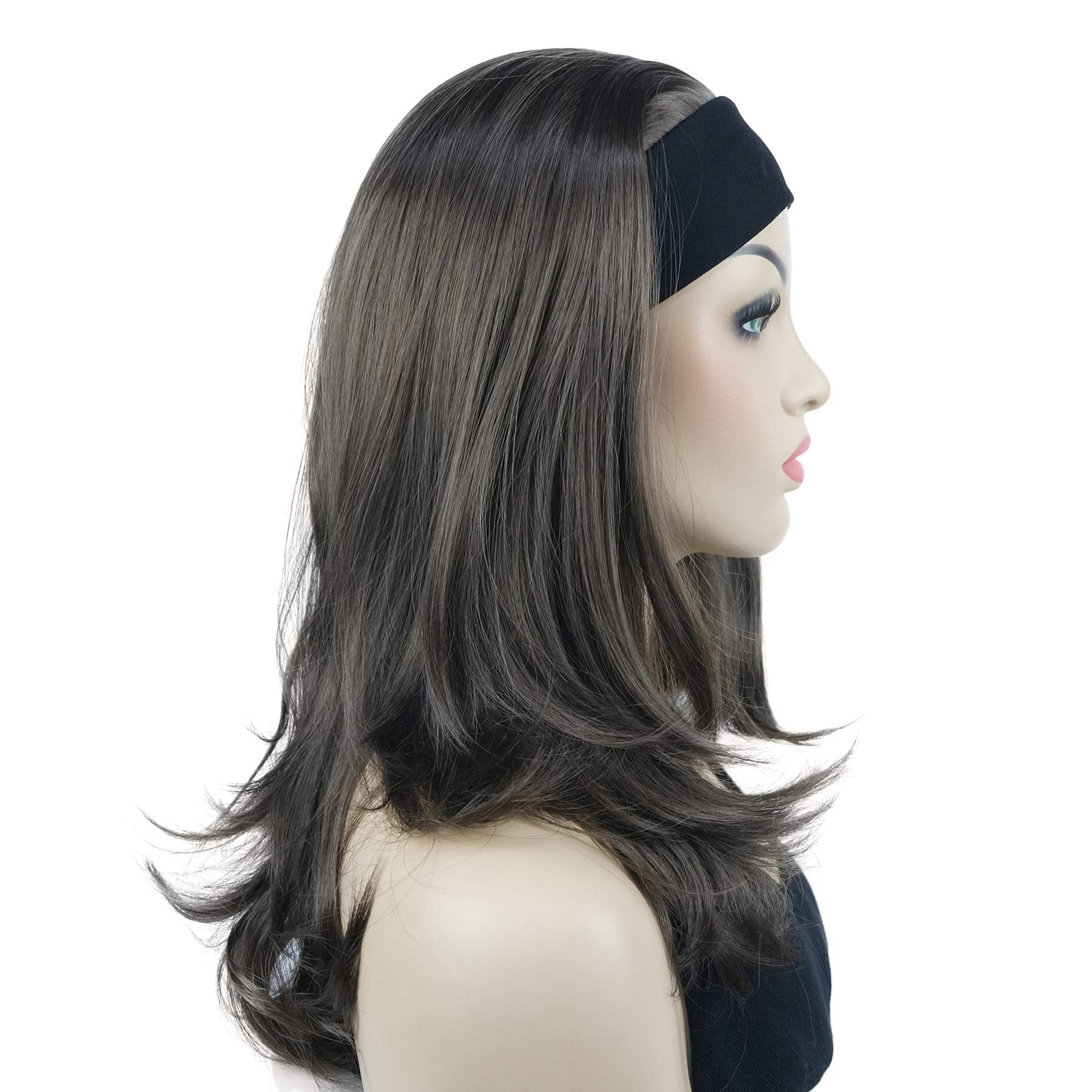 Lydell Long Straight Wave Headband Synthetic Wigs (Medium Ash Brown)