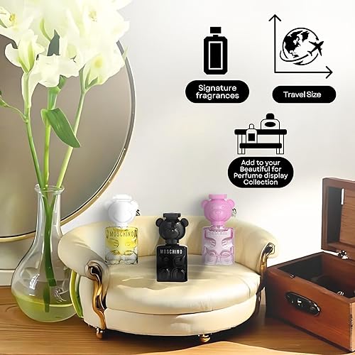 Moschino 3 Pcs Toy Mini Set: Toy Boy 5 Ml Eau De Parfum + Toy 2 Bubble Gum 5 Ml Eau De Toilette + Toy 2 5 Ml Eau De Parfum.