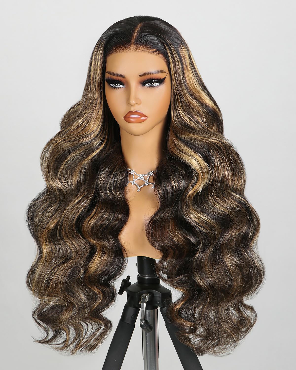 MEGALOOK Balayage Glueless Wigs Human Hair 12A Wear and Go Highlight Ombre Body Wave Wig Upgraded Pre Plucked Pre Cut 6x5 Closur