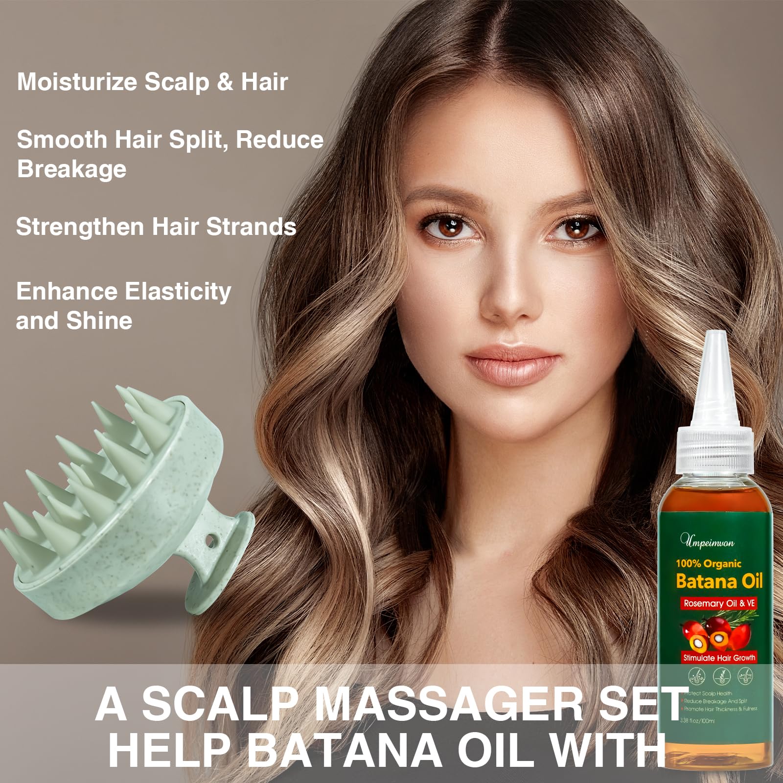 2 Pack Batana Oil Organic for Hair Growth, Botana Oil Hair Growth Rosemary Oil Vitamin E Blend Massager Boosting Hair Thickness,