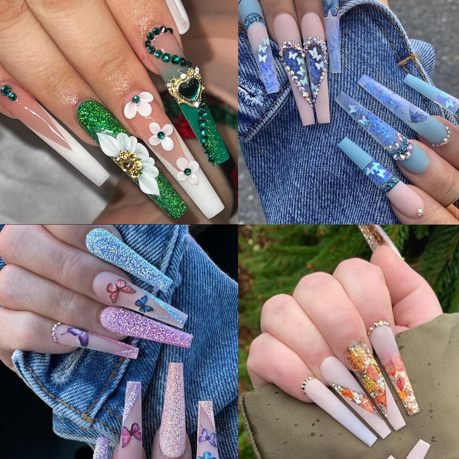 UNA gELLA Extra Long coffin Nail Tips No c curve 500PcS XXL Long clear Nail Tips Acrylic Nail Tips Soft gelly Jelly Half cover L