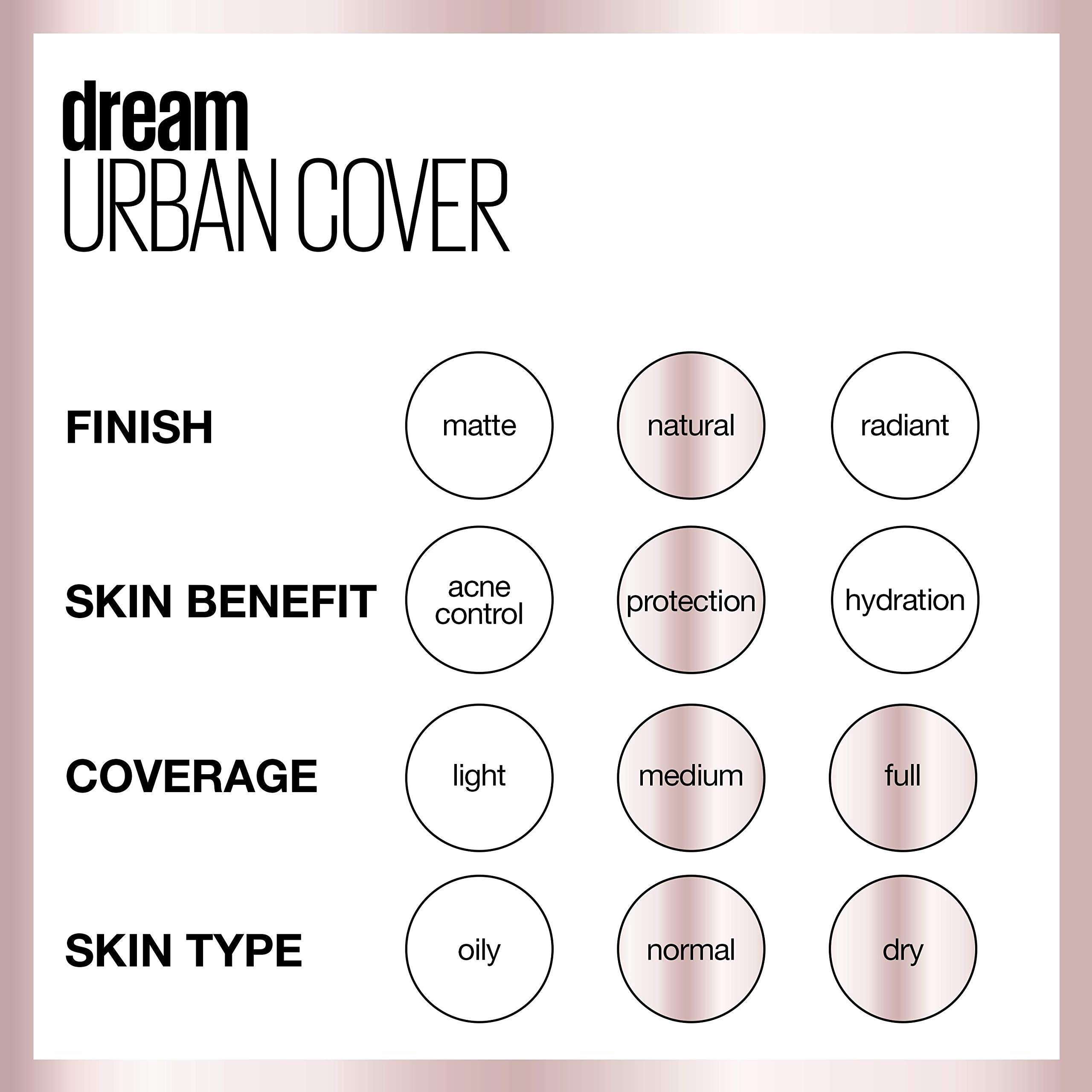 Maybelline Dream Urban Cover Flawless Coverage Foundation Makeup, SPF 50, Java
