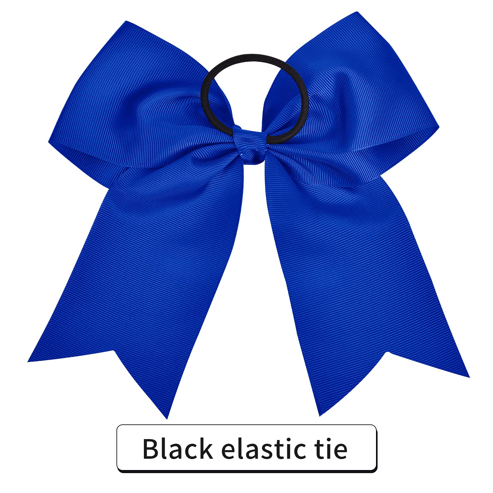 18Pcs 8'' Large Cheer Bow Blue Ponytail Holder Elastic Band Hair Ties Hair Bow Accessories For Cheerleading Teen Girls High Scho