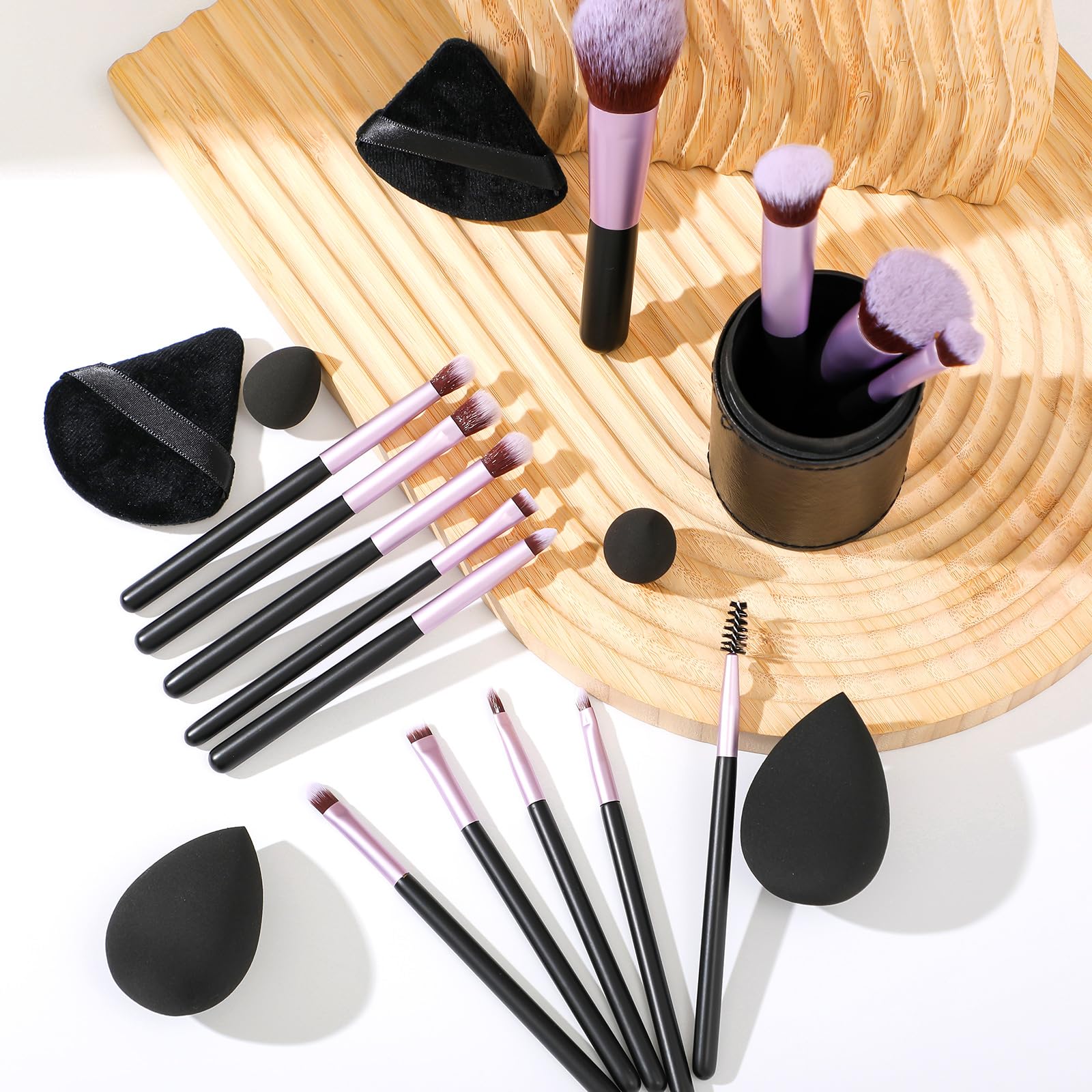 14 Pcs Travel Makeup Brush Set Portable Mini Makeup Brushes Make Up Brush With Case,5 Pcs Makeup Sponge Mother'S Day Gift For Fo