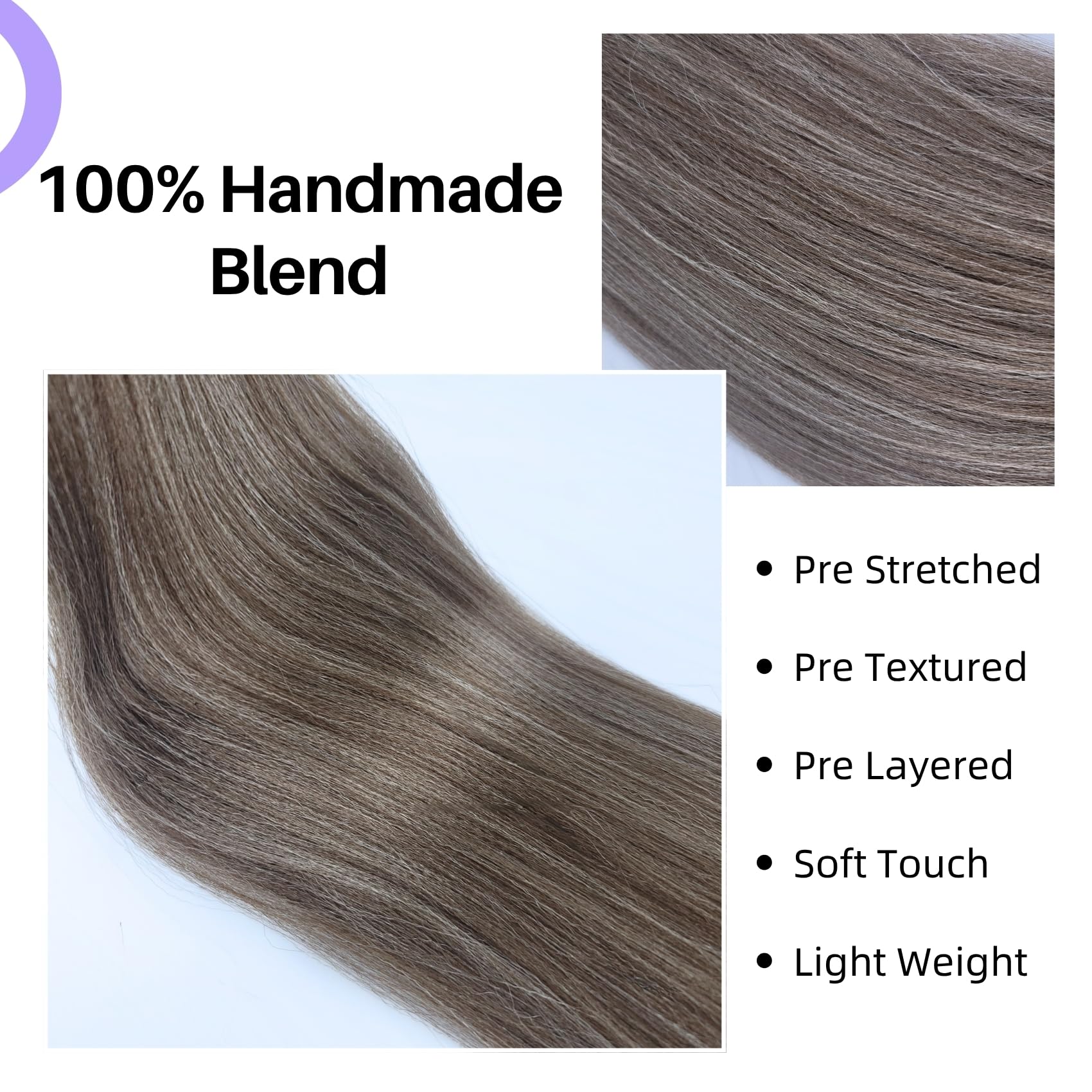 Dark Ash Brown Braiding Hair Pre Stretched Mixed for Knotless Box Braids 26Inch Synthetic Feed in Braids Hair for Braiding