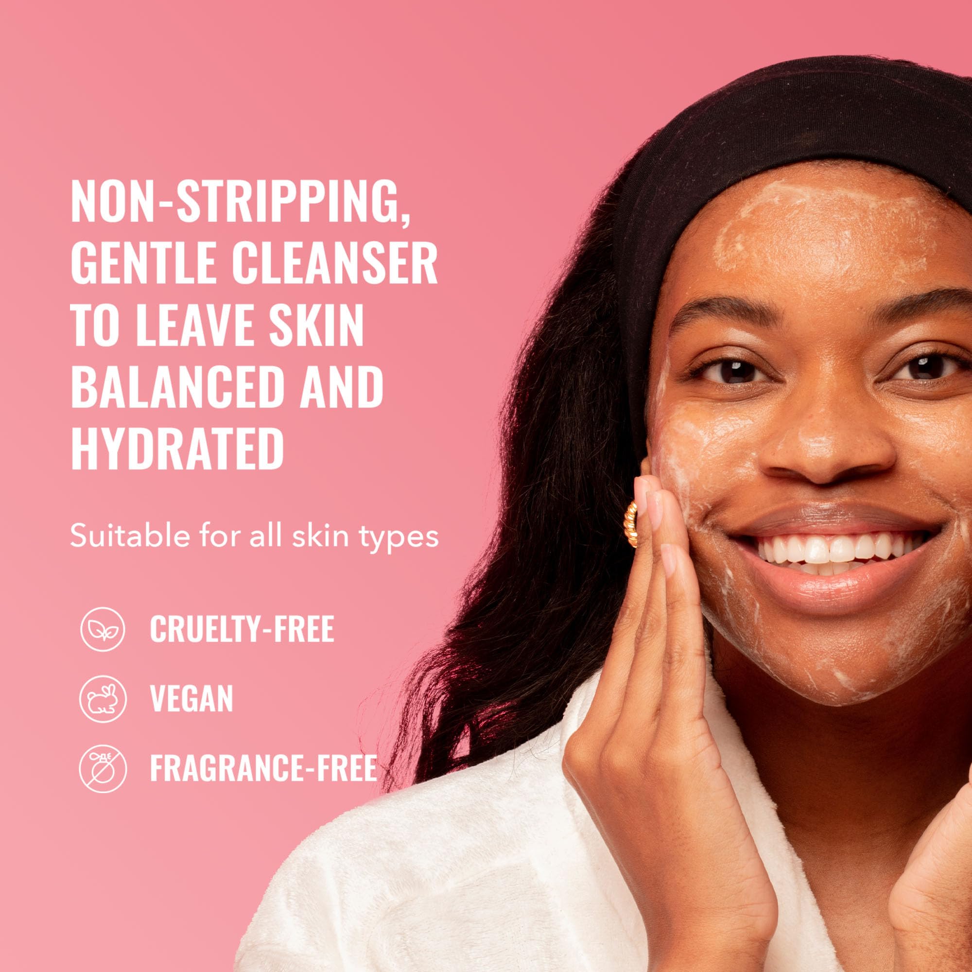 Good Molecules Hydrating Facial Cleansing Gel - Face Wash With Rosewater And Pineapple - Skincare For Face, Brighten, Cleanse An