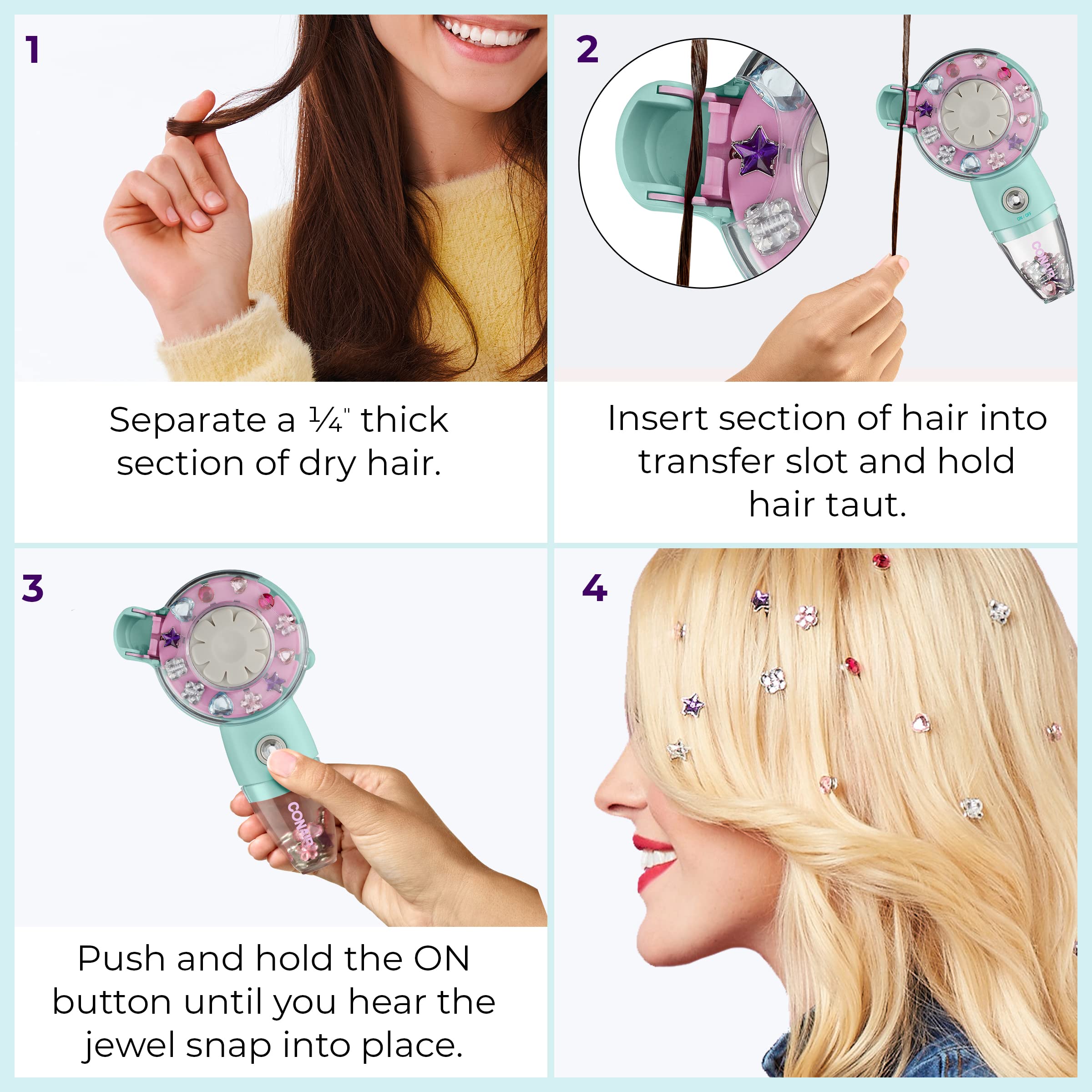 Conair Quick Gems, Add Sparkle To Your Hair Easily With Quick Gems Hair Jeweler From Conair