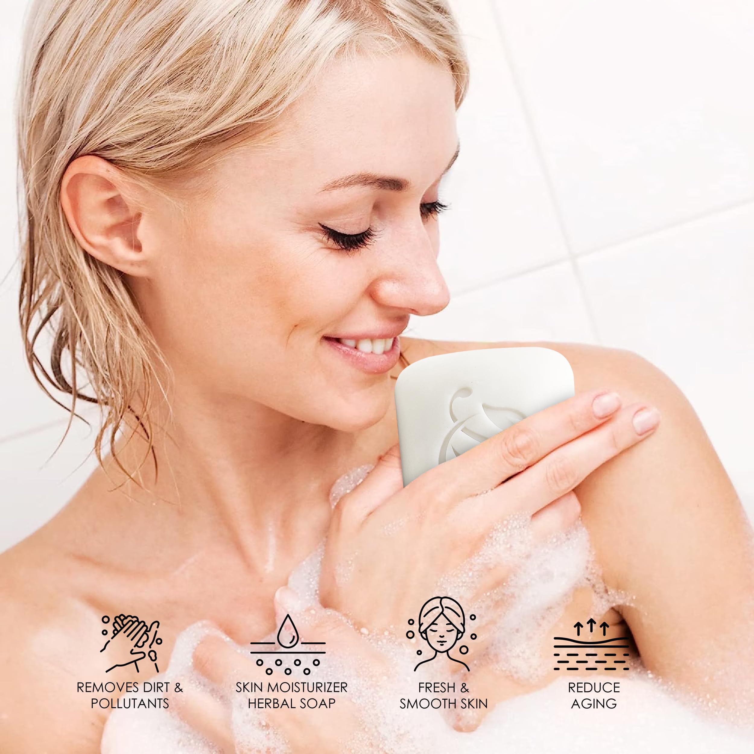 HERBOGANIC Eucalyptus Herbal Soap | Pack of 6 of 5oz soap Bar | Ideal for Men and Women, Soothing and Nourishing Soap for Moistu