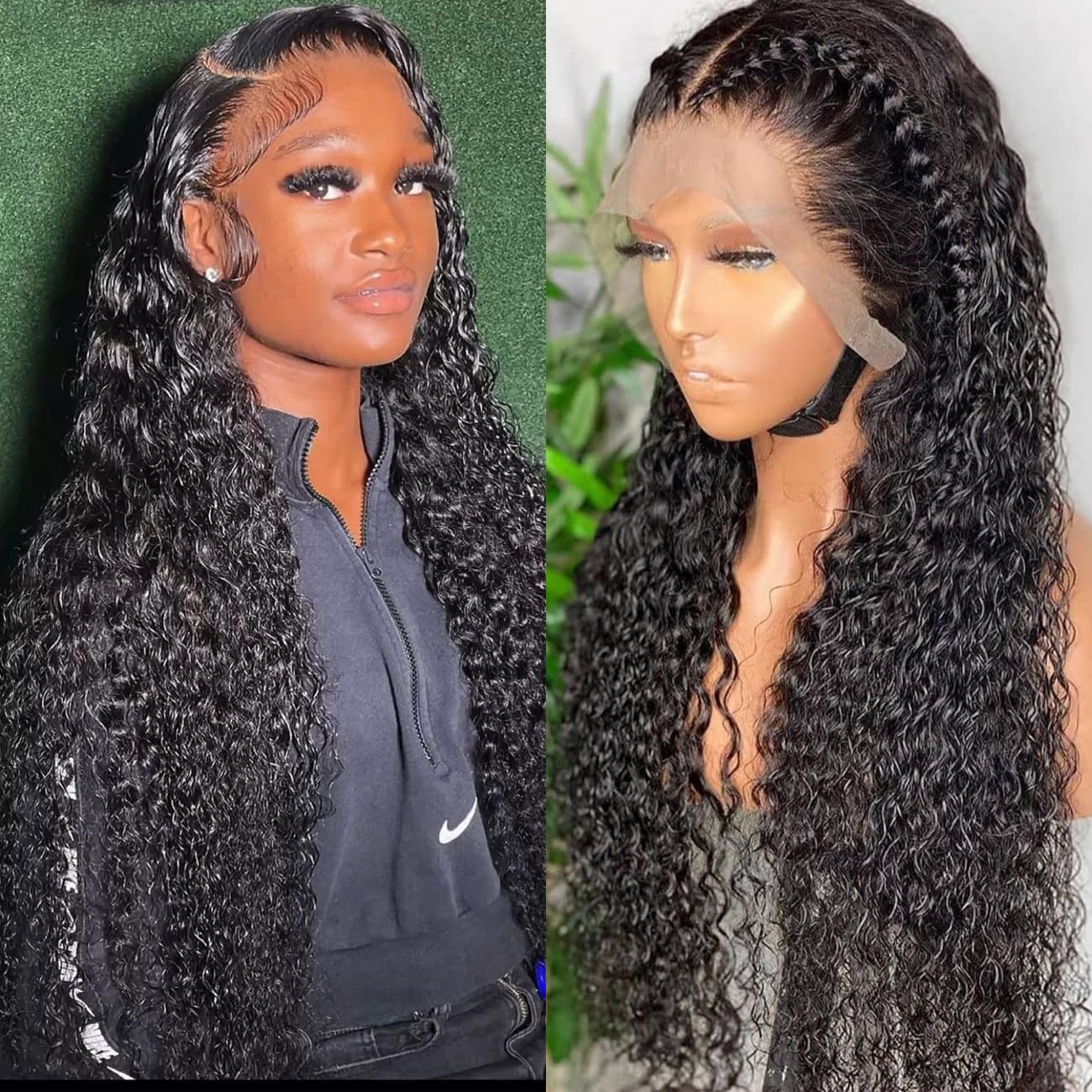 Water Wave Lace Front Wigs Human Hair Pre Plucked Baby Hair Hd Transparent Wet And Wavy Lace Wigs 180% Density Brazilian Glueles