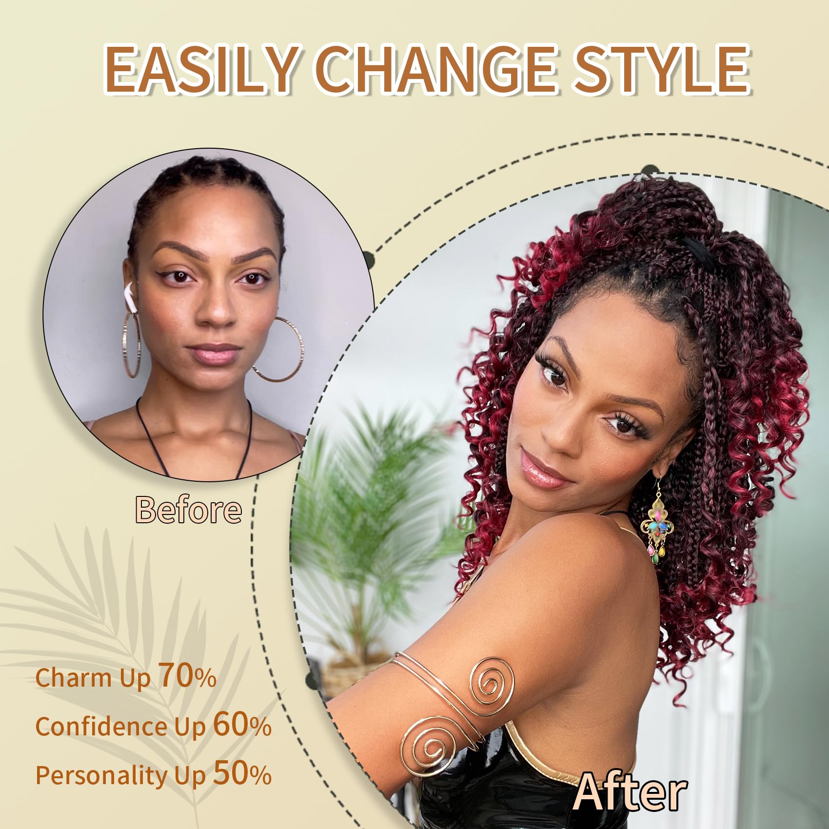 Karida 9 Packs Goddess Box Braids Crochet Hair 10 Inch, Crochet Braids With Curly Ends, Pre-Looped Boho Box Braids Crochet Hair