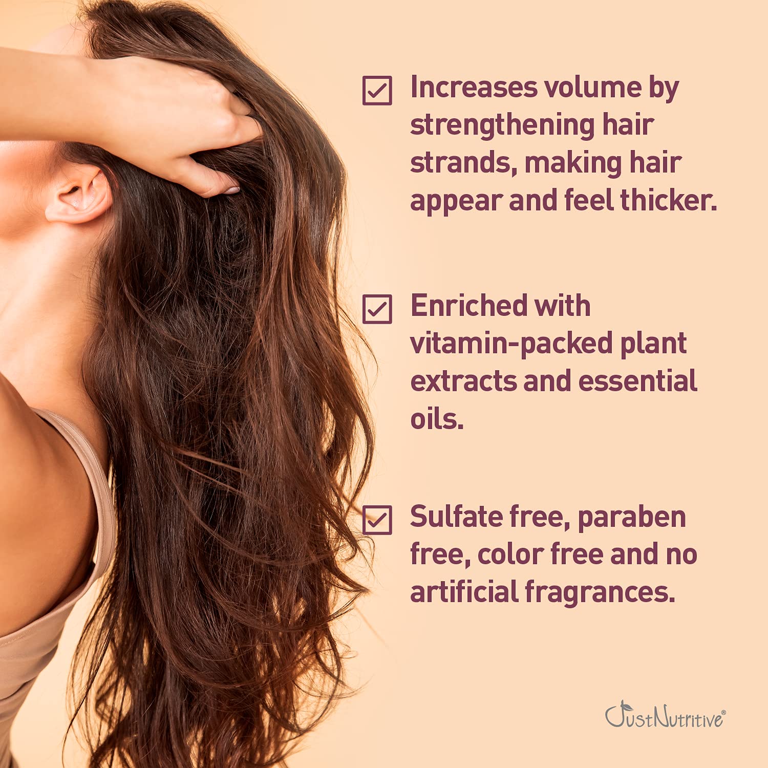 Grow New Hair Shampoo | Healthy Hair Growth | Natural Shampoo | For Both Men And Women | Hair Care | Hair Growth | Just Nutritiv