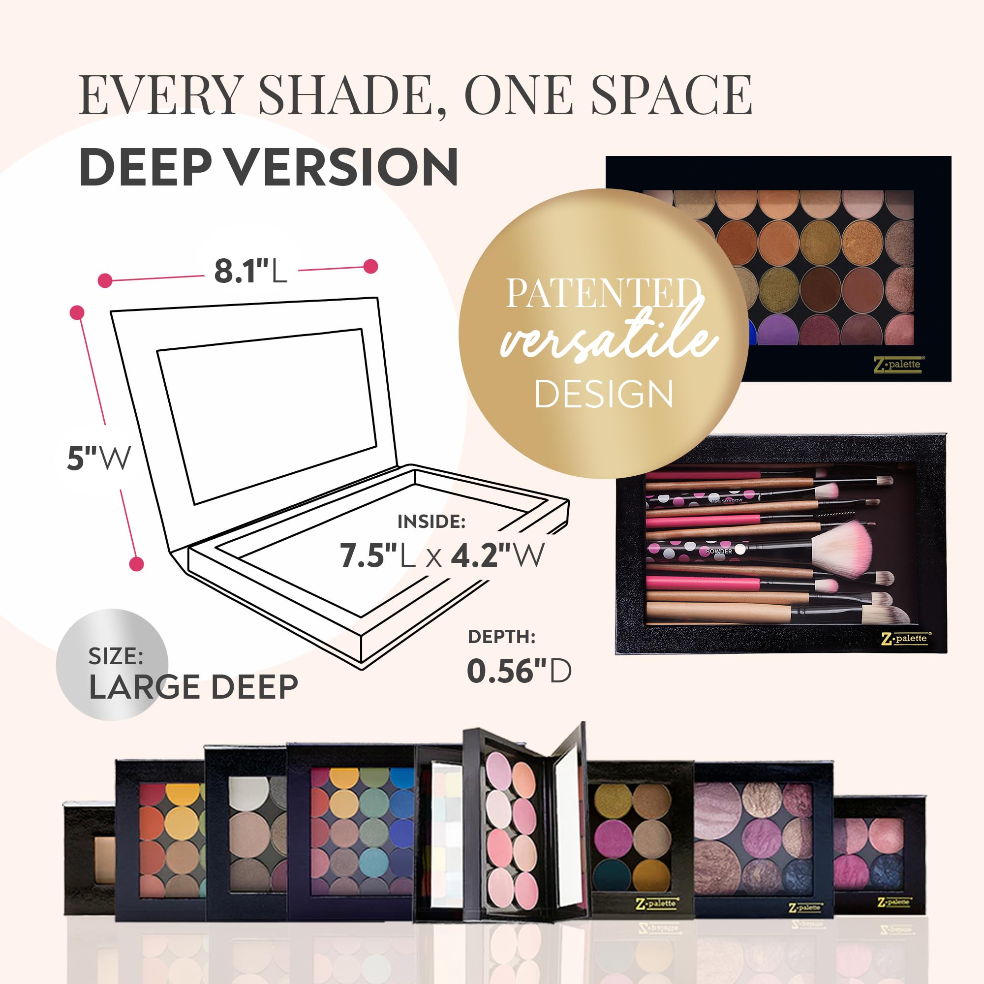 Z Palette Deep Large Magnetic Makeup Palette, Empty Magnetic Palette, Universal Magnet Makeup Palette For Eyeshadows, Powders, C