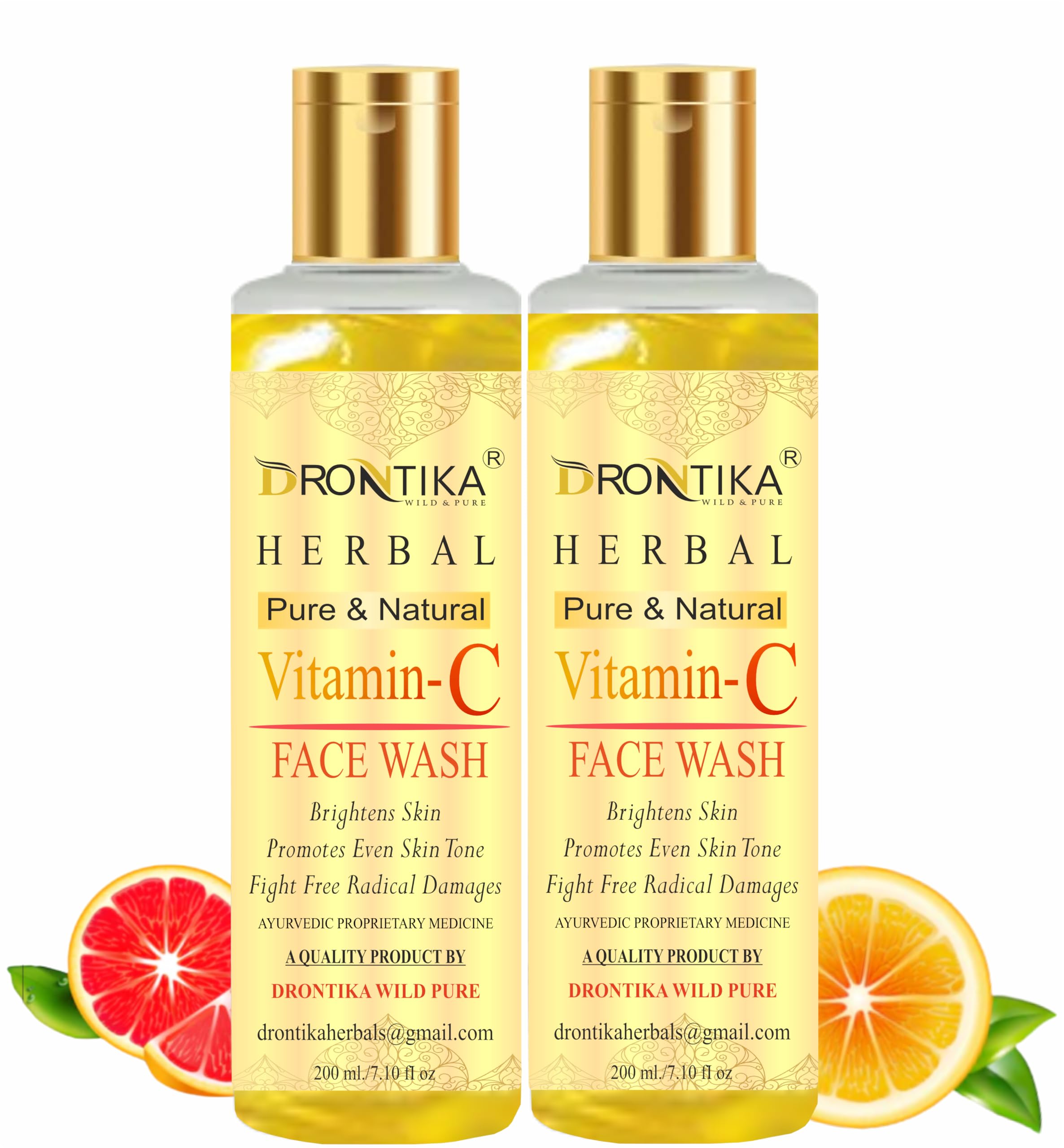 Drontika Natural VitaminC Face Wash With Honey, Aloevera And Sandalwood, Oil Control, Acne Removal And Glowing Skin For Men And