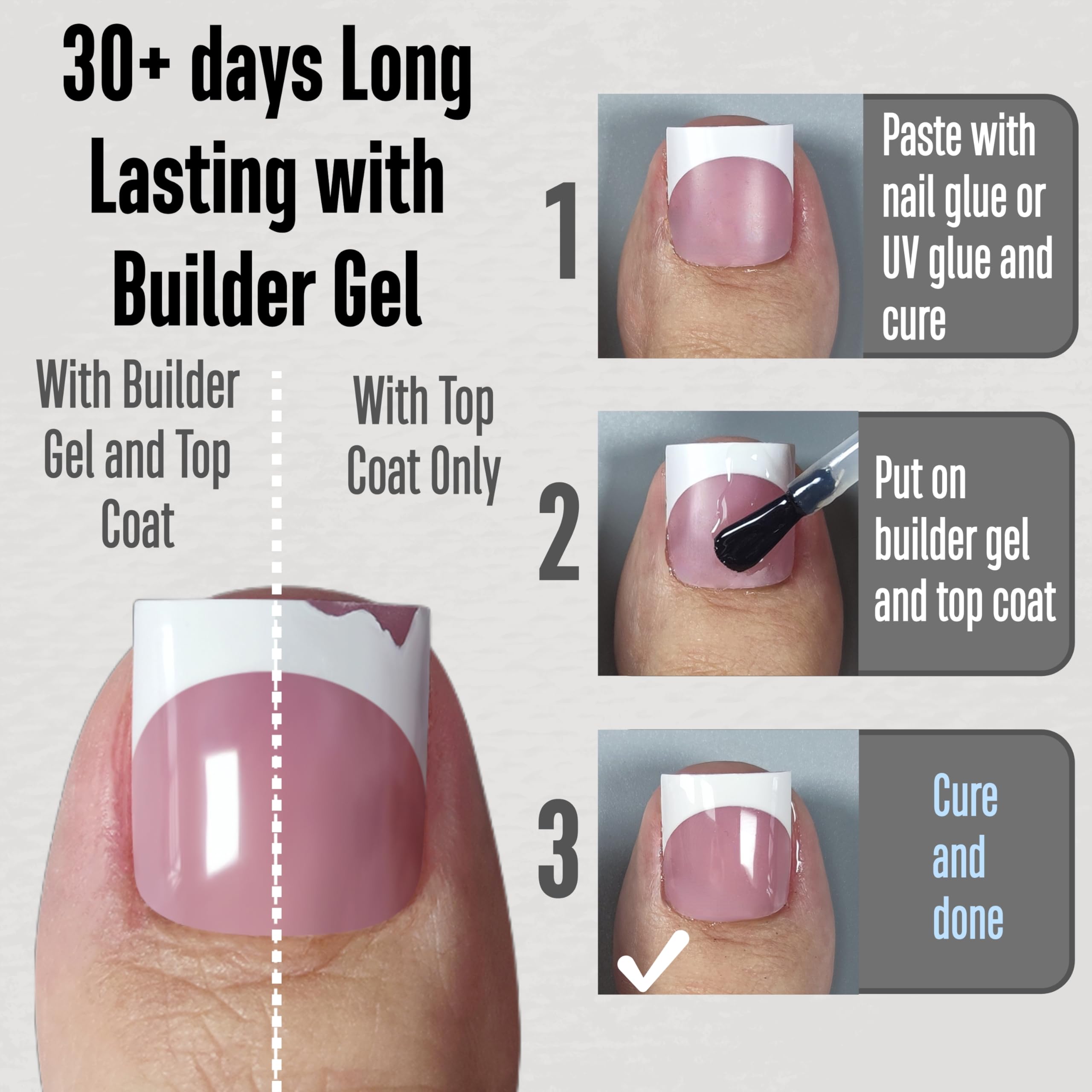 MUTIOVO French Tip Press On Toenail Tips, Sharp Square, Berry Pink, Medium, 240 pcs Soft Gel Full Cover for DIY