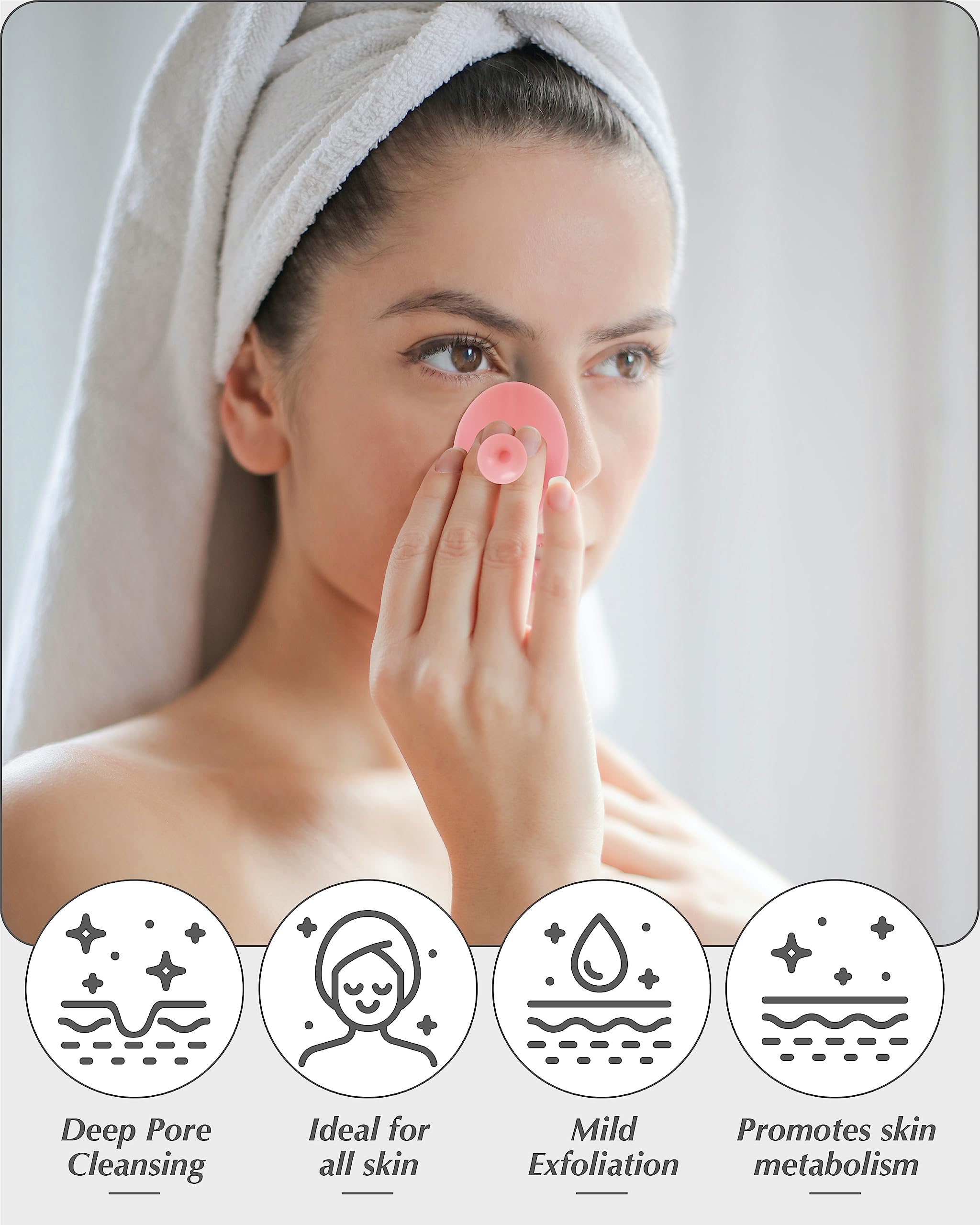 Face Scrubber, 8 Pcs Silicone Face Scrubber Exfoliator For Women, Face Cleansing Brush Blackhead Acne Pore Pad For Deep Cleaning