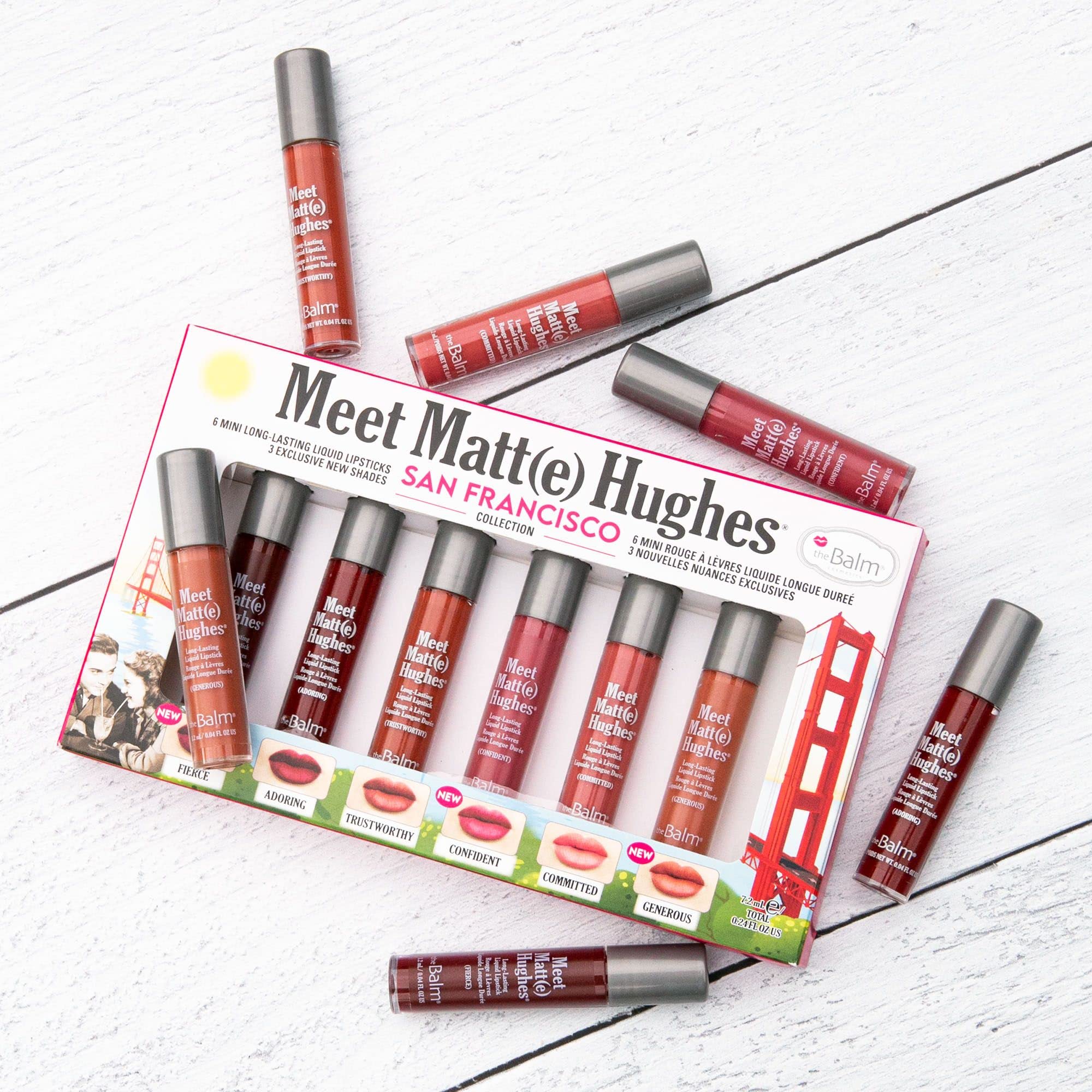 Thebalm Meet Matte Hughes San Francisco - Set Of 6 Mini Long-Lasting Liquid Lipsticks, 2.4 Fl. Oz.