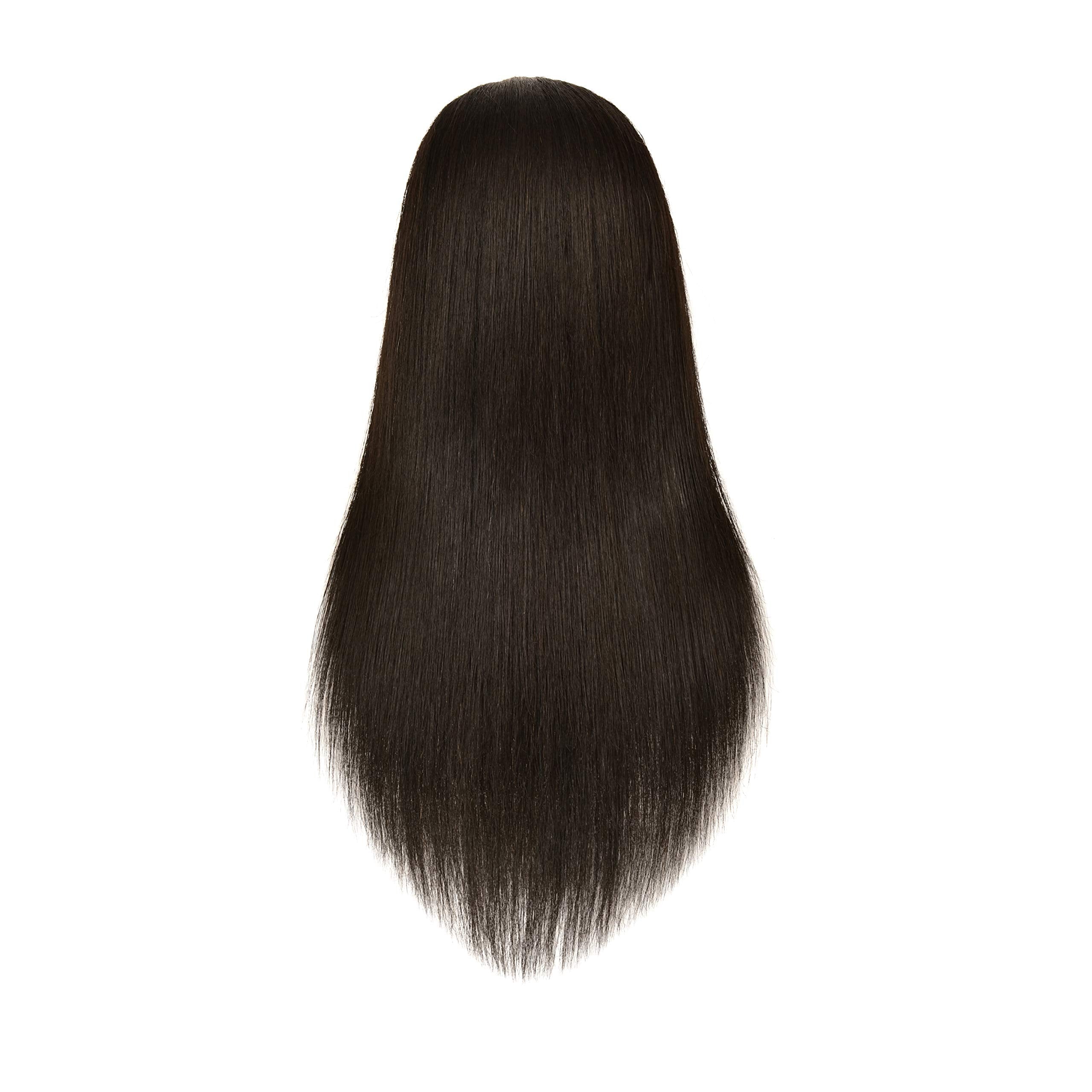 Bellrino 20-22'' 50% Human Hair And 50% Soft Fiber Hair Cosmetology Mannequin Manikin Training Head With Synthetic Fiber - (8630