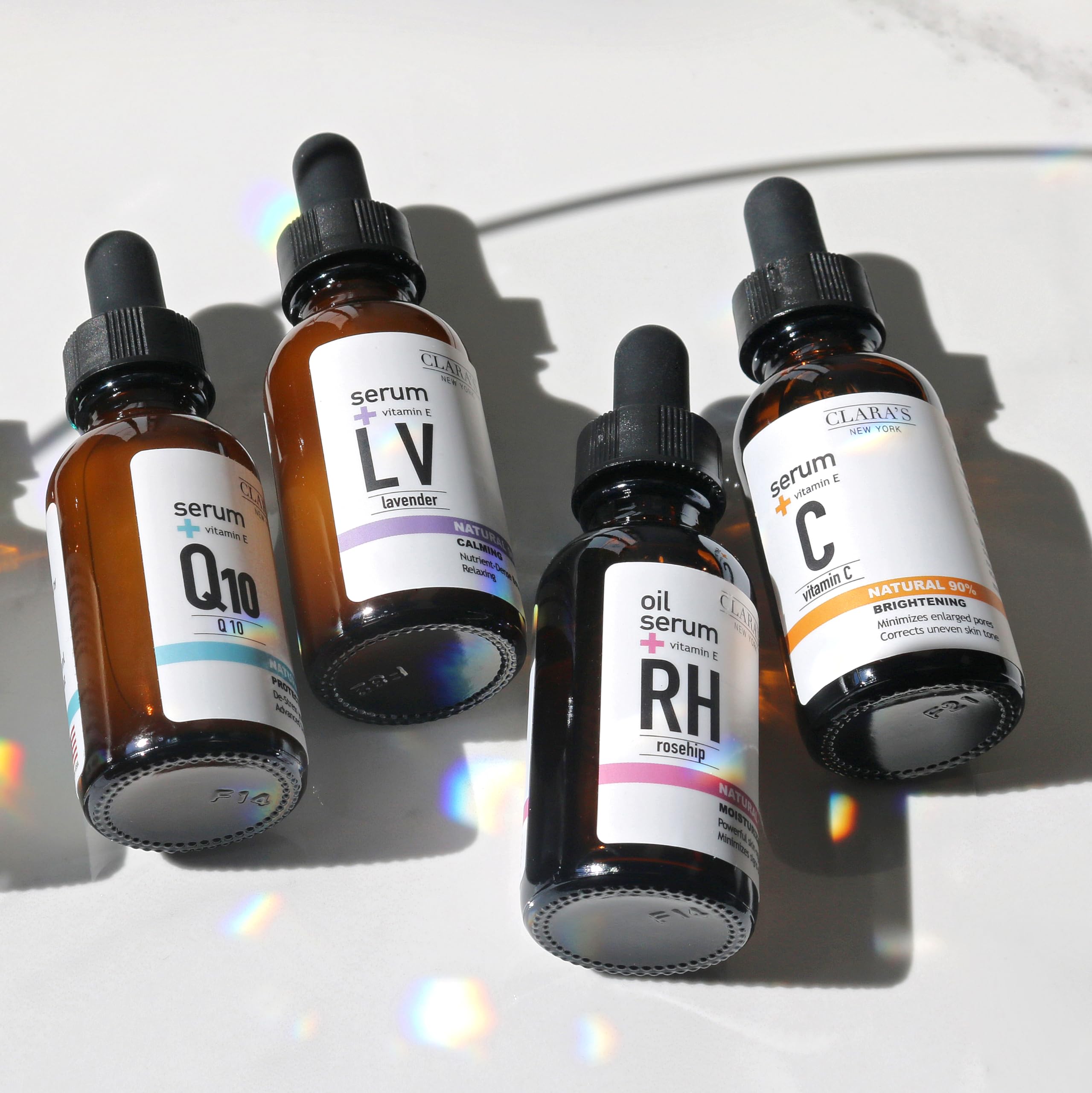 CLARA'S NEW YORK | Vitamin C Facial Serum | with Hyaluronic Acid, Ascorbic Acid, Niacinamide, Probiotics | Reduce Dark Spot, Acn
