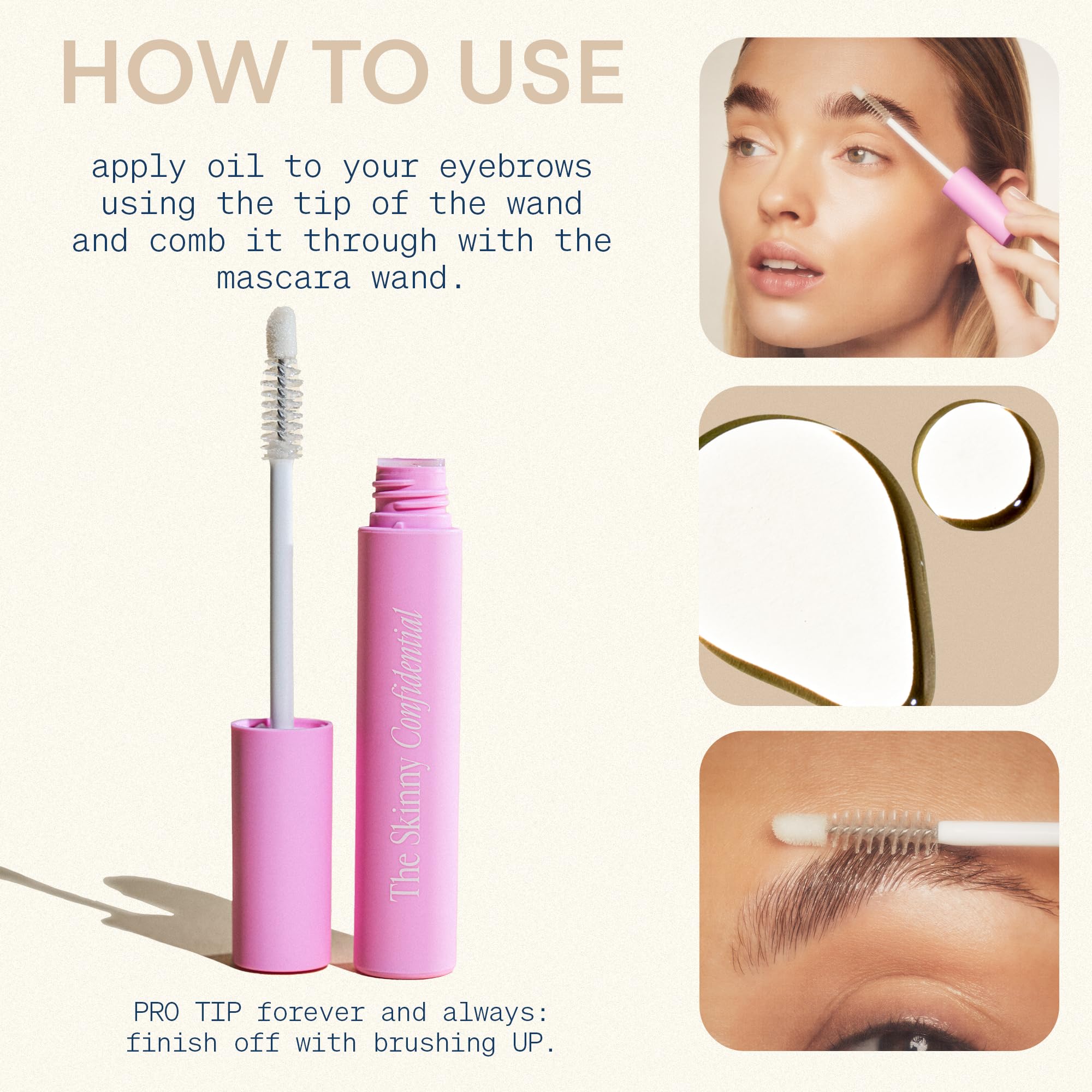 The Skinny Confidential Brow Peptide Serum for Eyebrow & Eyelash Growth - Lengthen, Strengthen & Thicken Brows & Lashes for Full