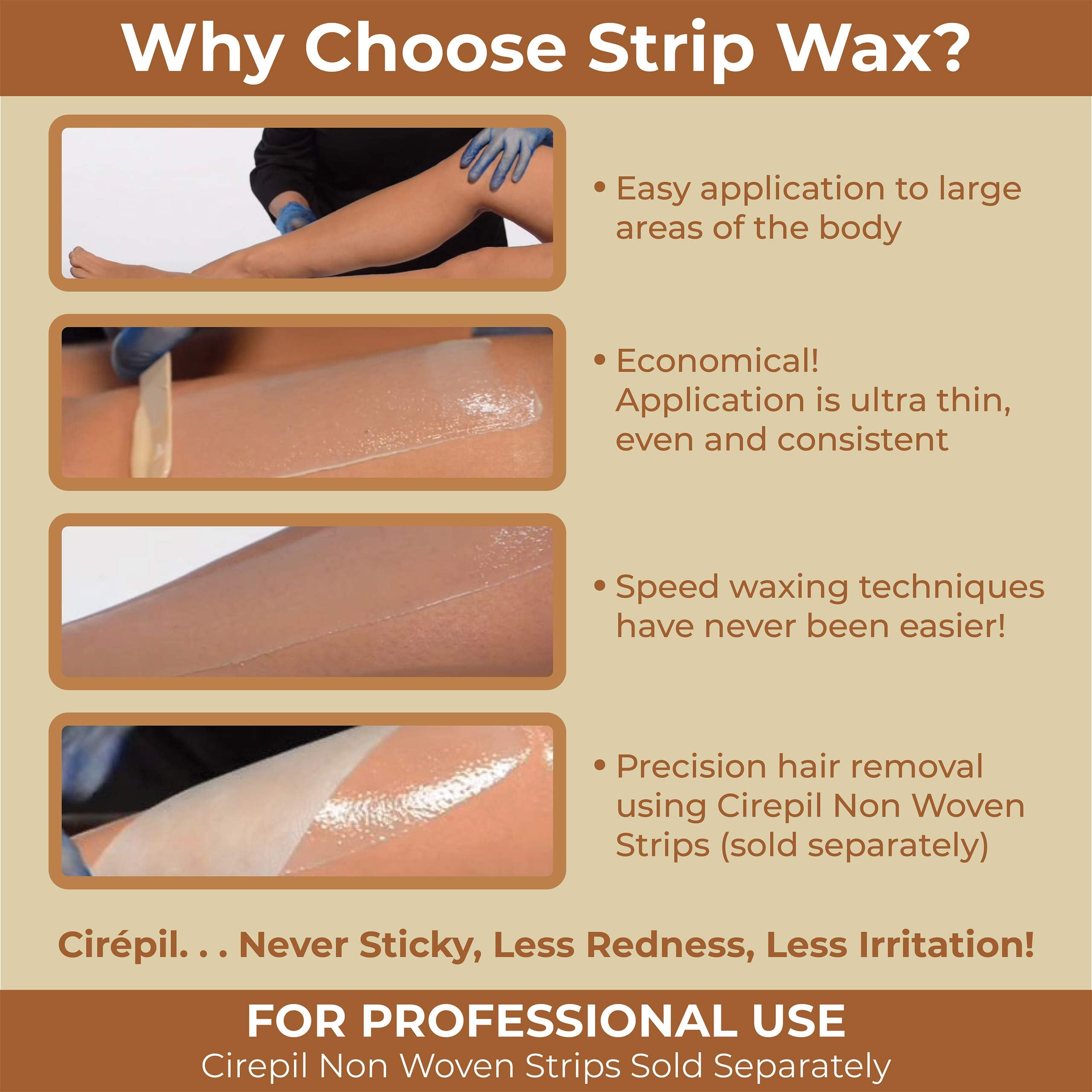 Cirepil - Ease Wax - 400g / 14.11 oz Wax Tin - Unscented - Creamy Texture - Perfect for Large Areas - Best for Fine Hair & Dry S