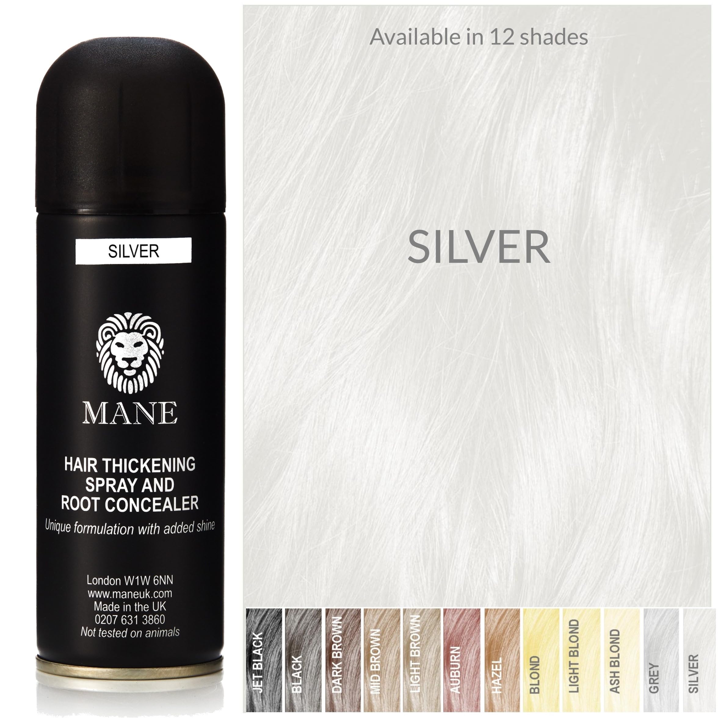 Mane Hair Thickening Fiber Spray (200 Ml, Silver)