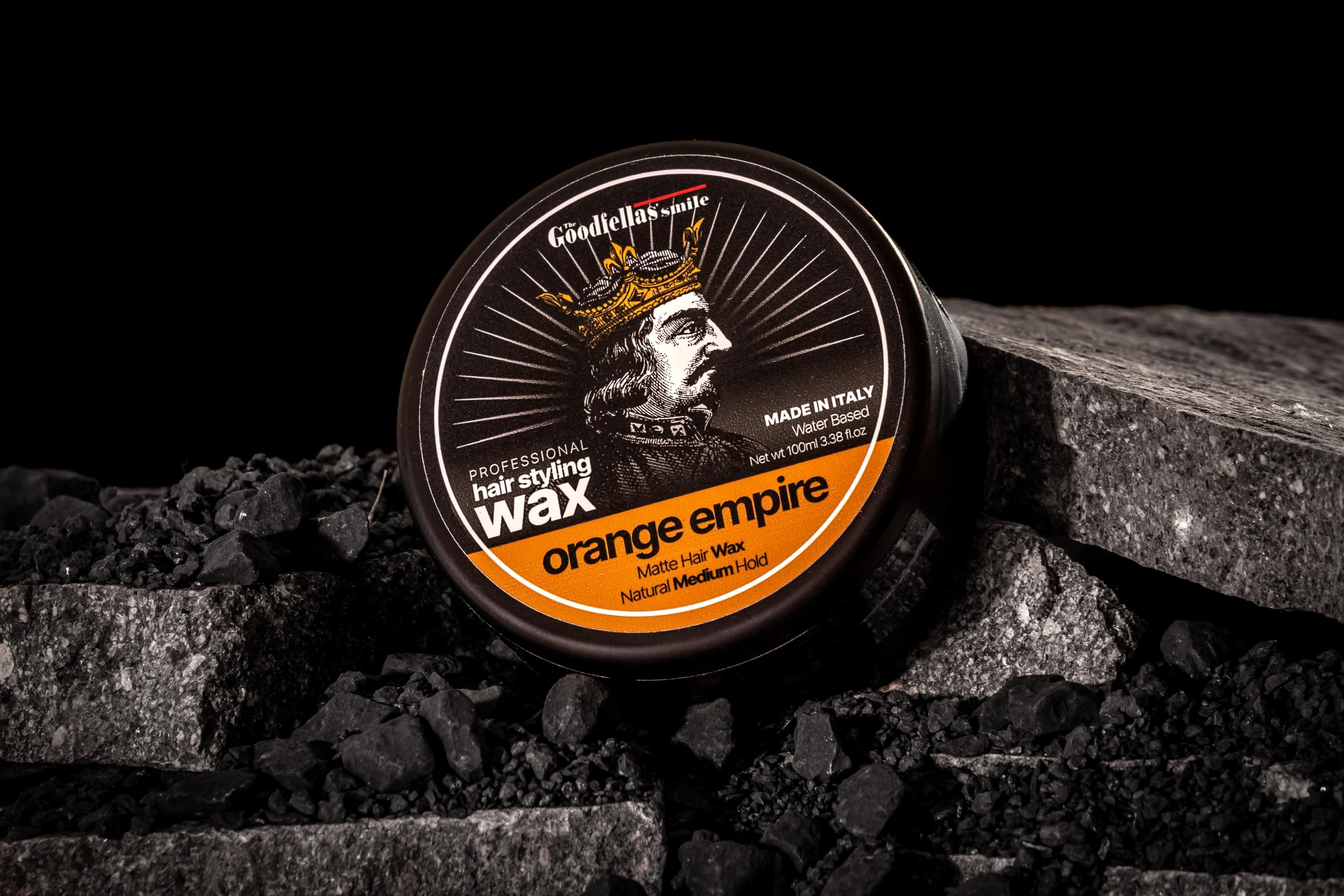 The Goodfellas' smile Hair Wax Fiber/Pomade, Strong Hold Formula, 100ml, Made in Italy (Orange Empire)