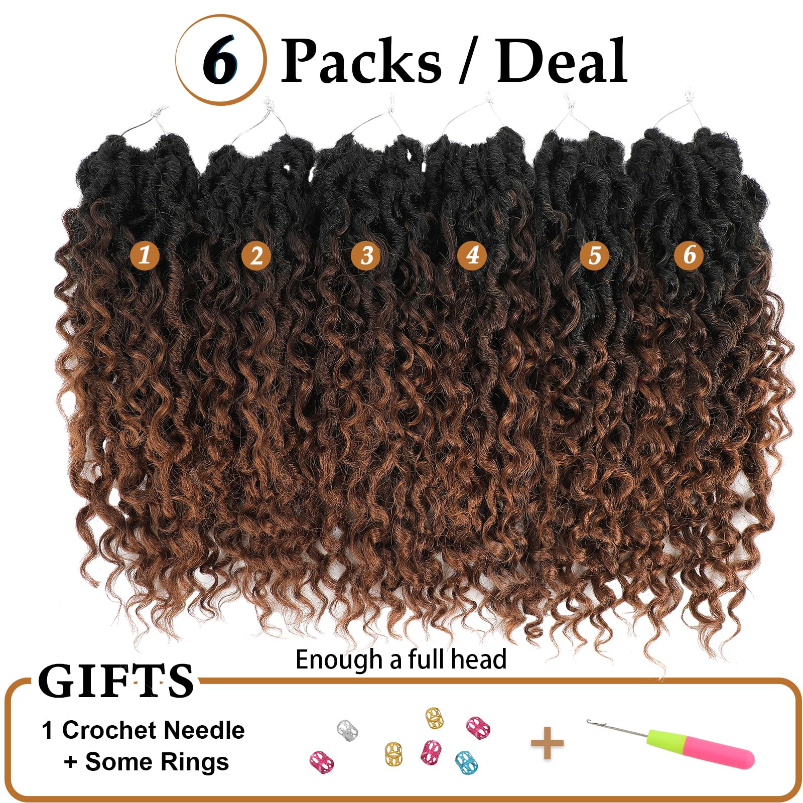 Forevery Goddess Locs Crochet Hair 22 Inch Faux Locs Crochet Hair 6 Packs Prelooped Crochet Hair For Black Women,Crochet Locs Wi
