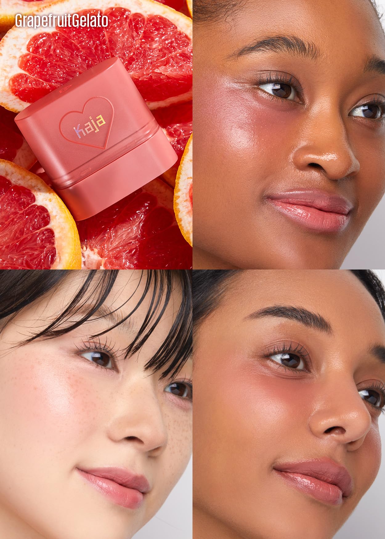 Kaja Dewy Bar - Creamy Multi-Stick Blusher & Lip Balm, Korean Cream Blush Stick For Cheeks And Lips, 45% Moisturizing Oil, Apple