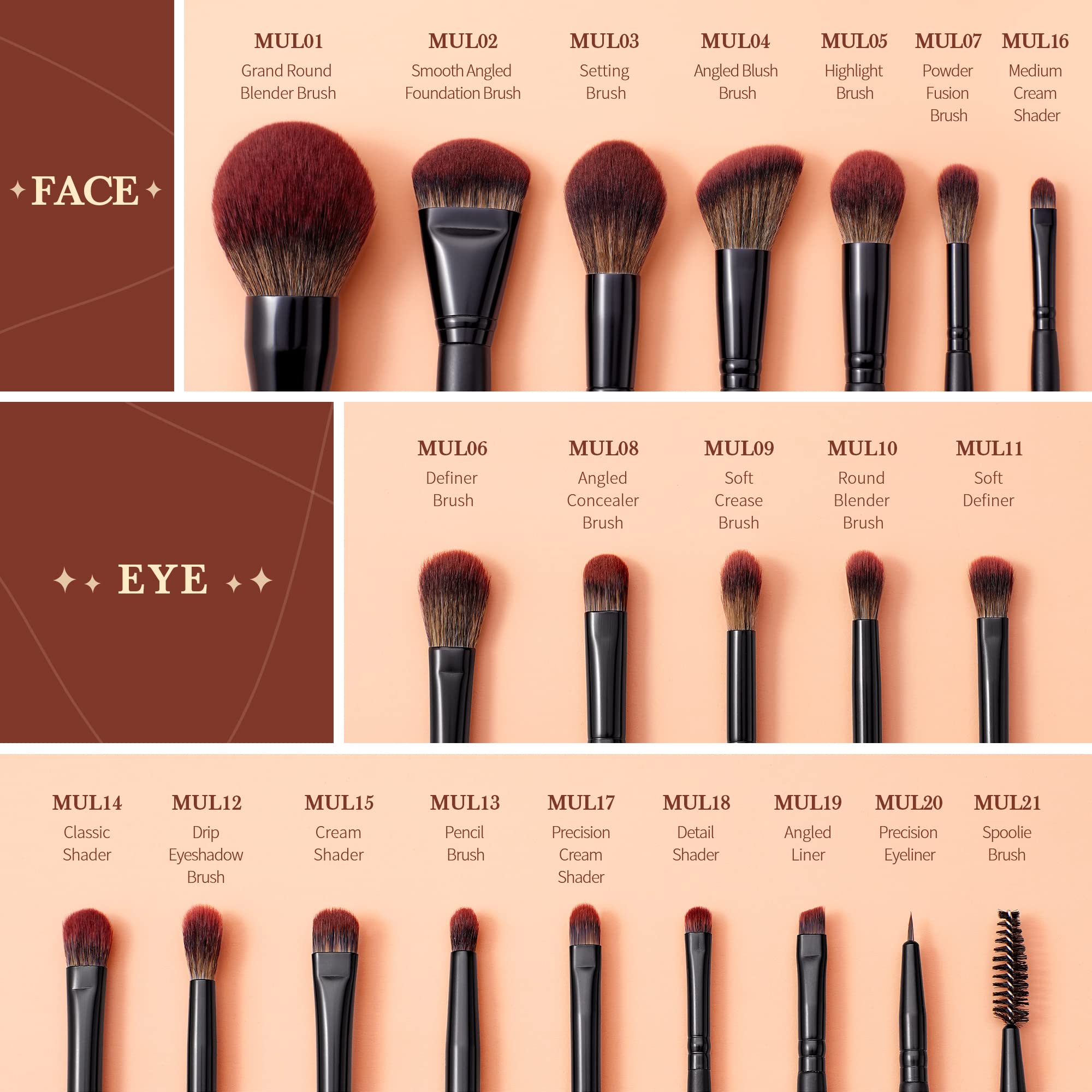 Jessup Makeup Brushes Set Premium Synthetic Powder Foundation Highlight Concealer Eyeshadow Blending Eyebrow Liner Spoolie Brush